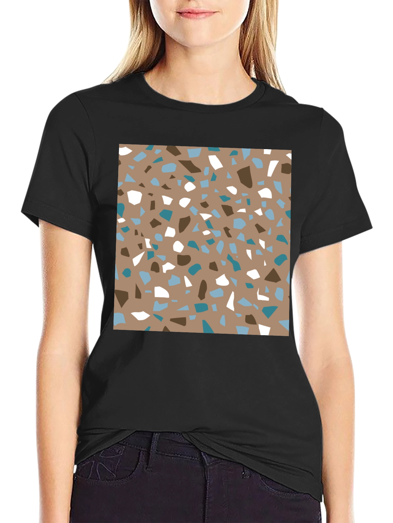 Terrazzo Print Tee - Modern Graphic Design T-Shirt