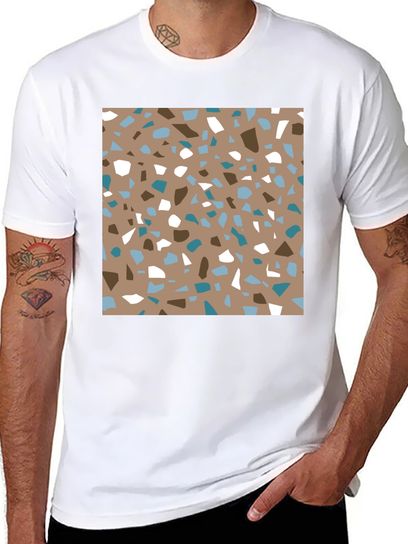 Terrazzo Print Tee - Modern Graphic Design T-Shirt