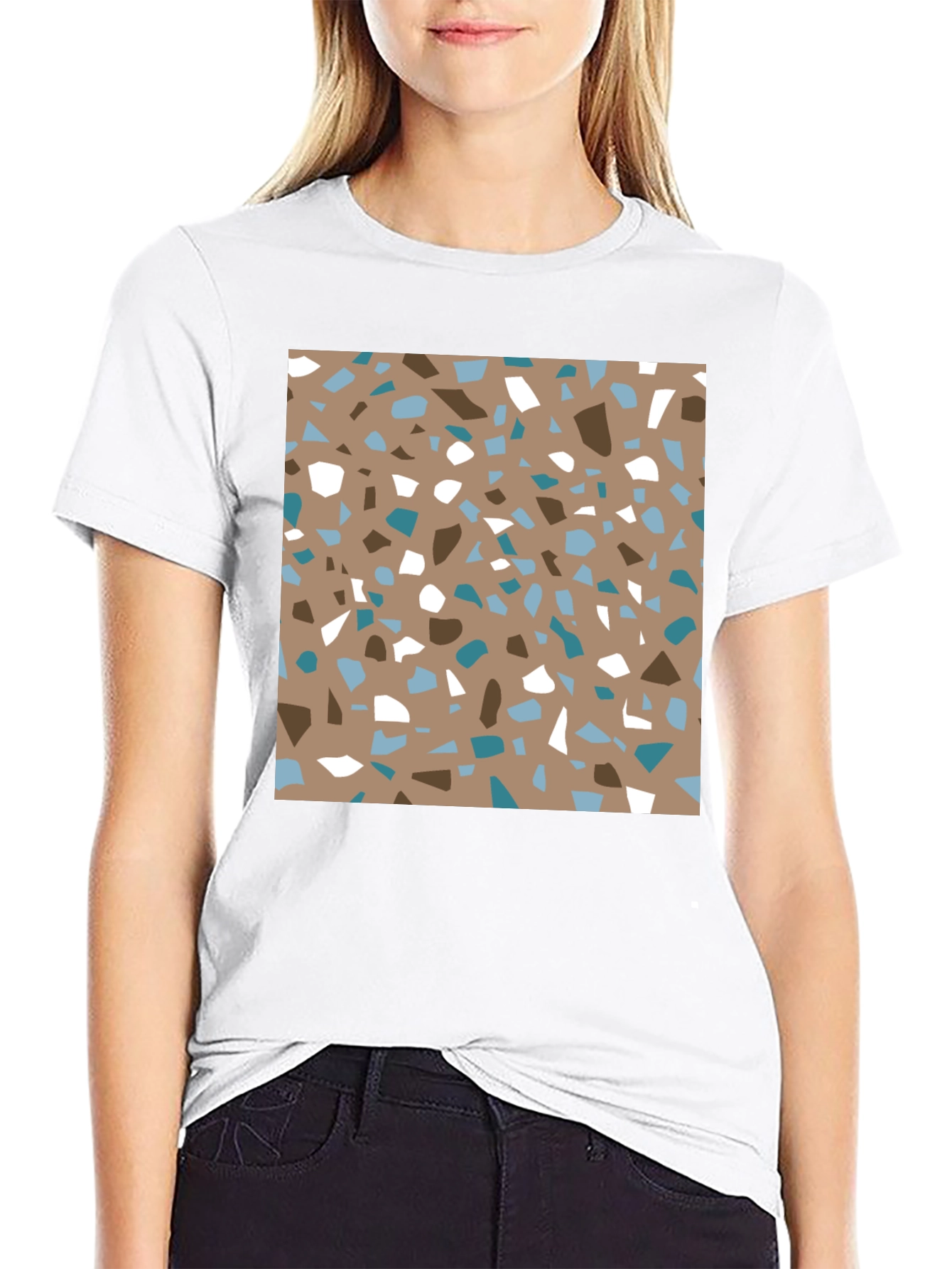 Terrazzo Print Tee - Modern Graphic Design T-Shirt