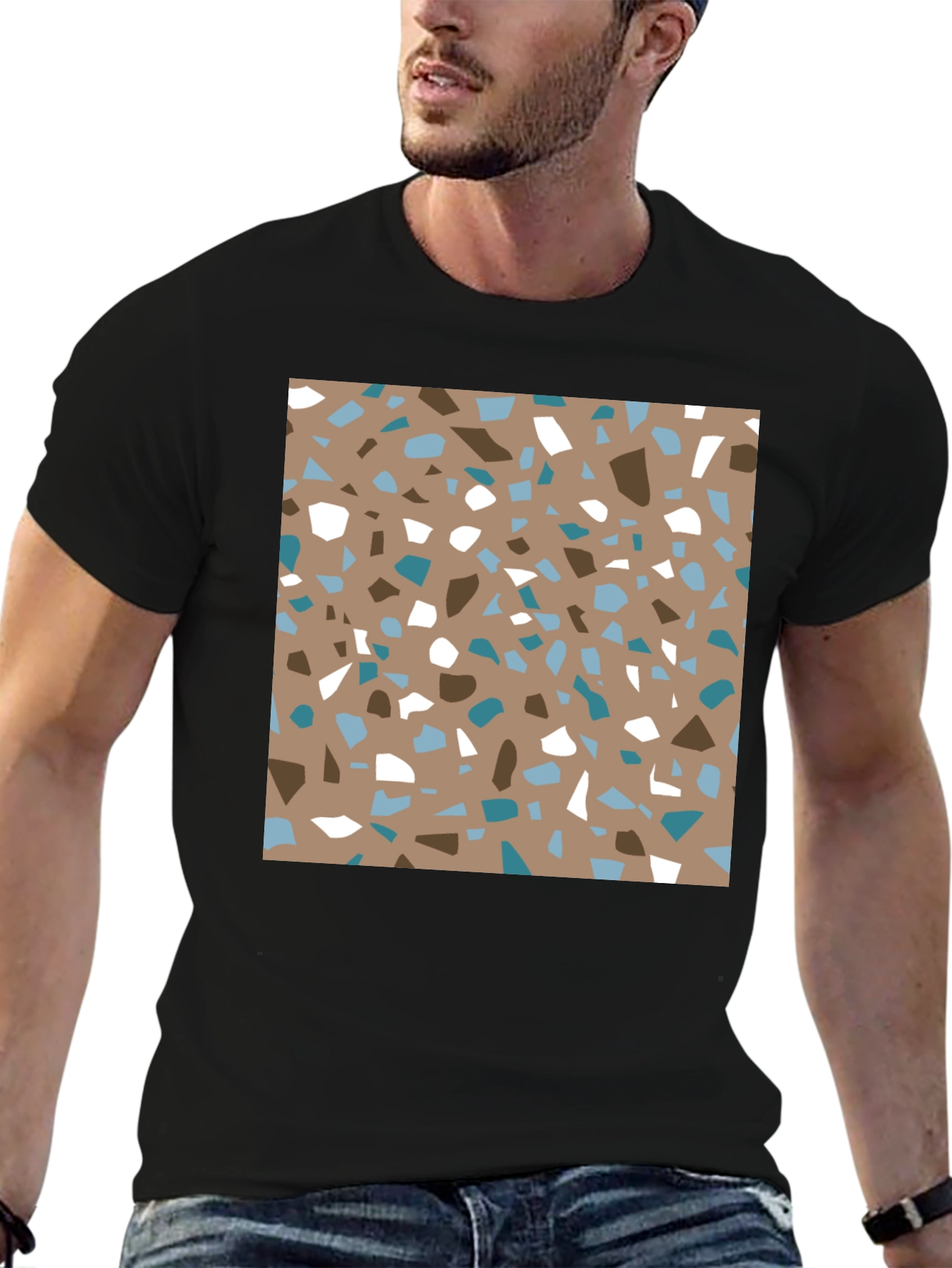 Terrazzo Print Tee - Modern Graphic Design T-Shirt