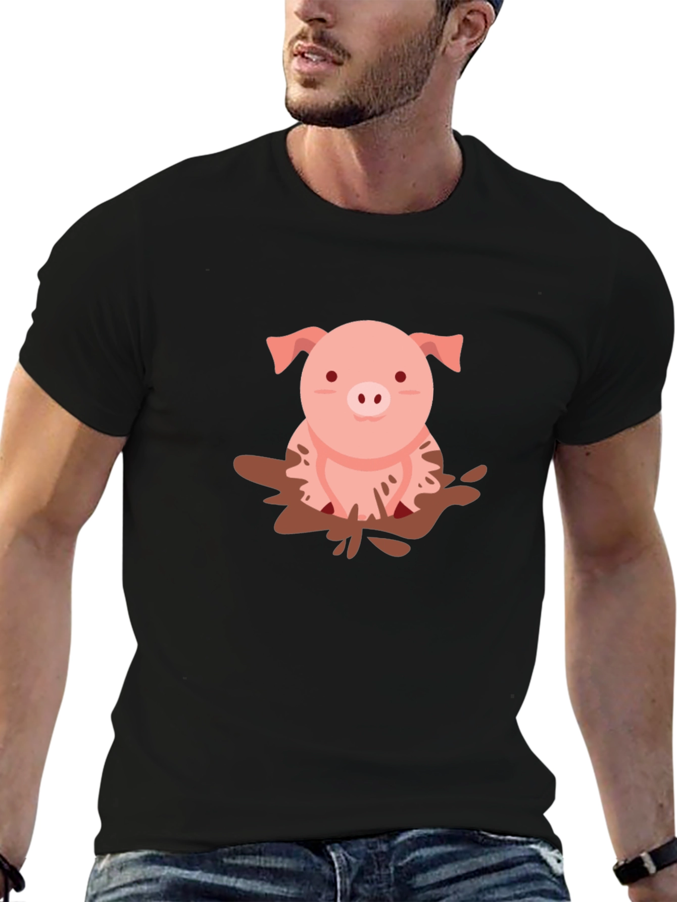 Pig in Mud T-Shirt - Cute Animal Tee