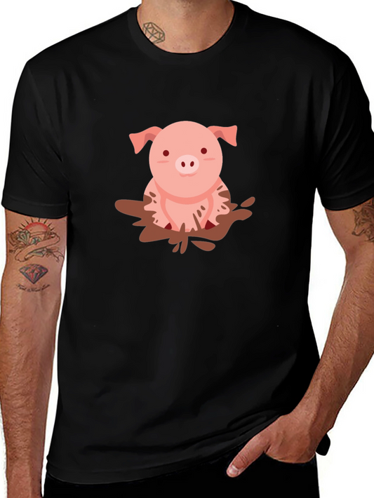 Pig in Mud T-Shirt - Cute Animal Tee