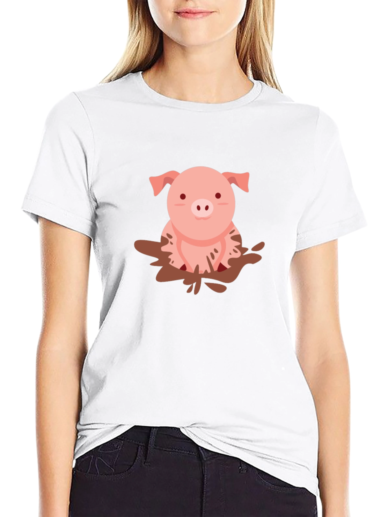 Pig in Mud T-Shirt - Cute Animal Tee