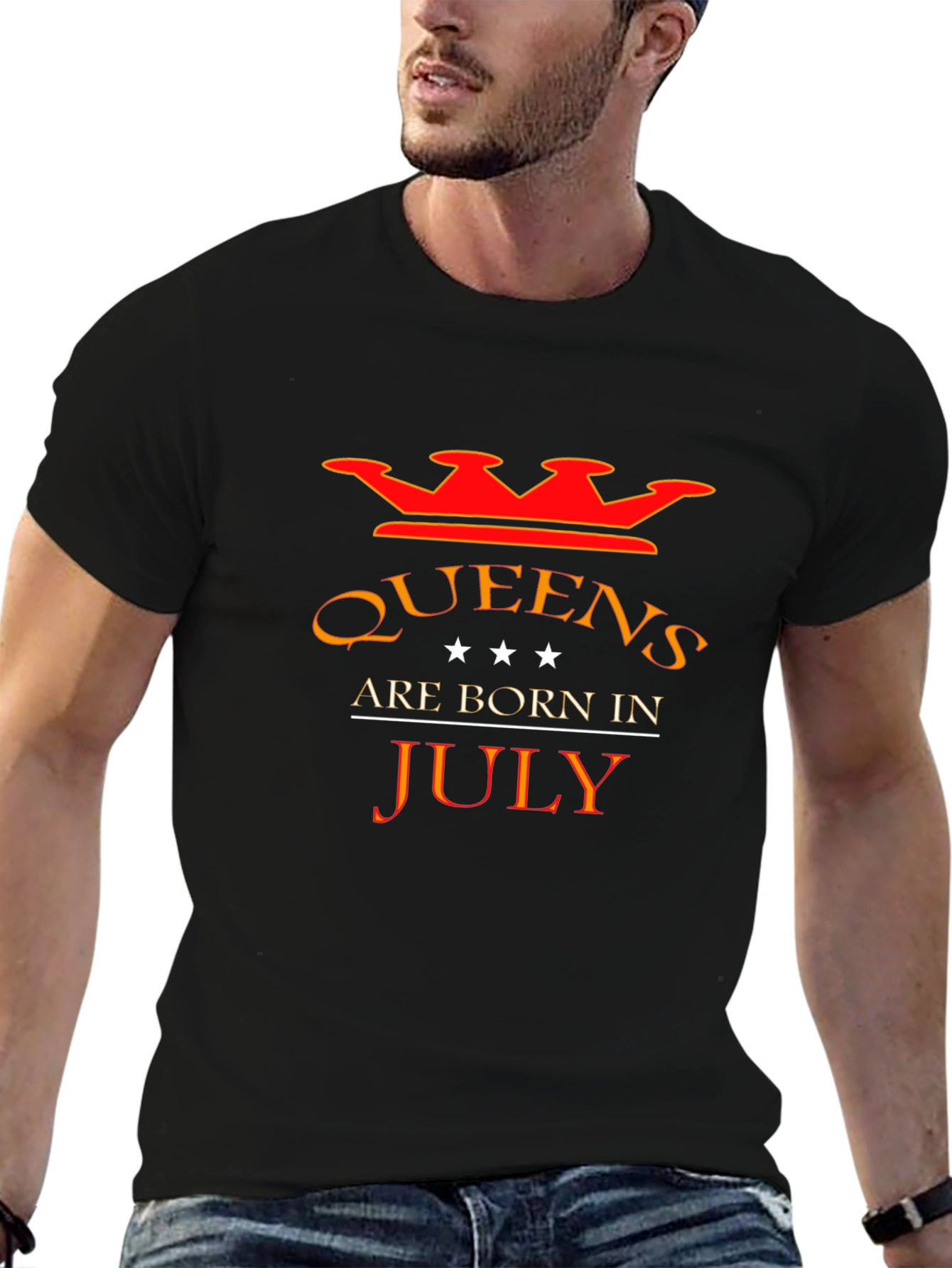 Queens Born in July Black T-Shirt