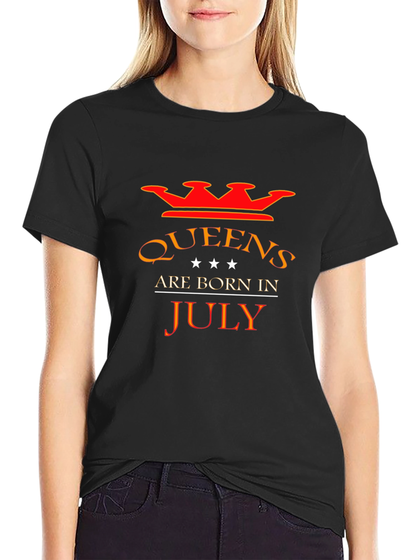 Queens Born in July Black T-Shirt
