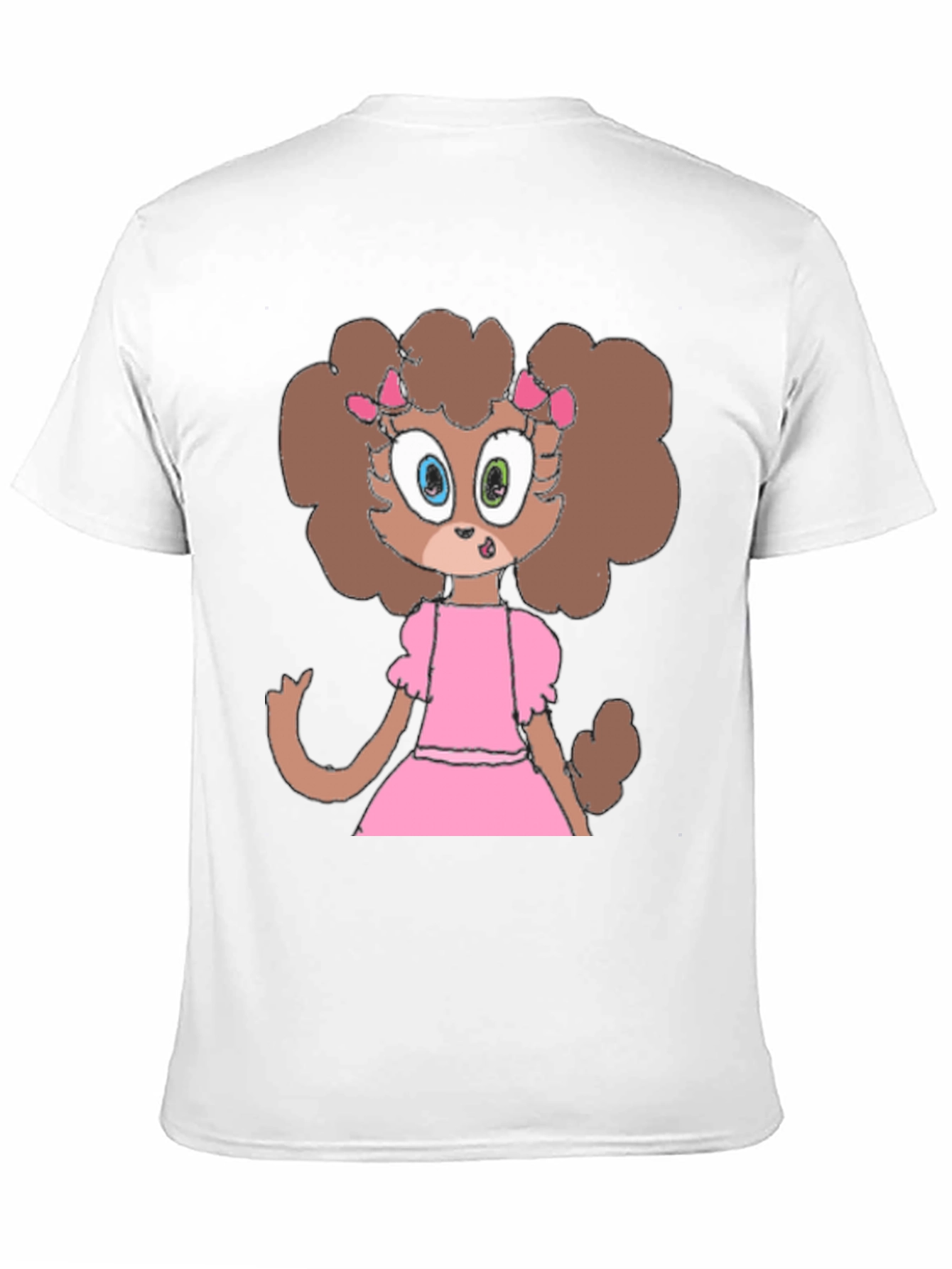 Cartoon Dog in Pink Dress Graphic Tee