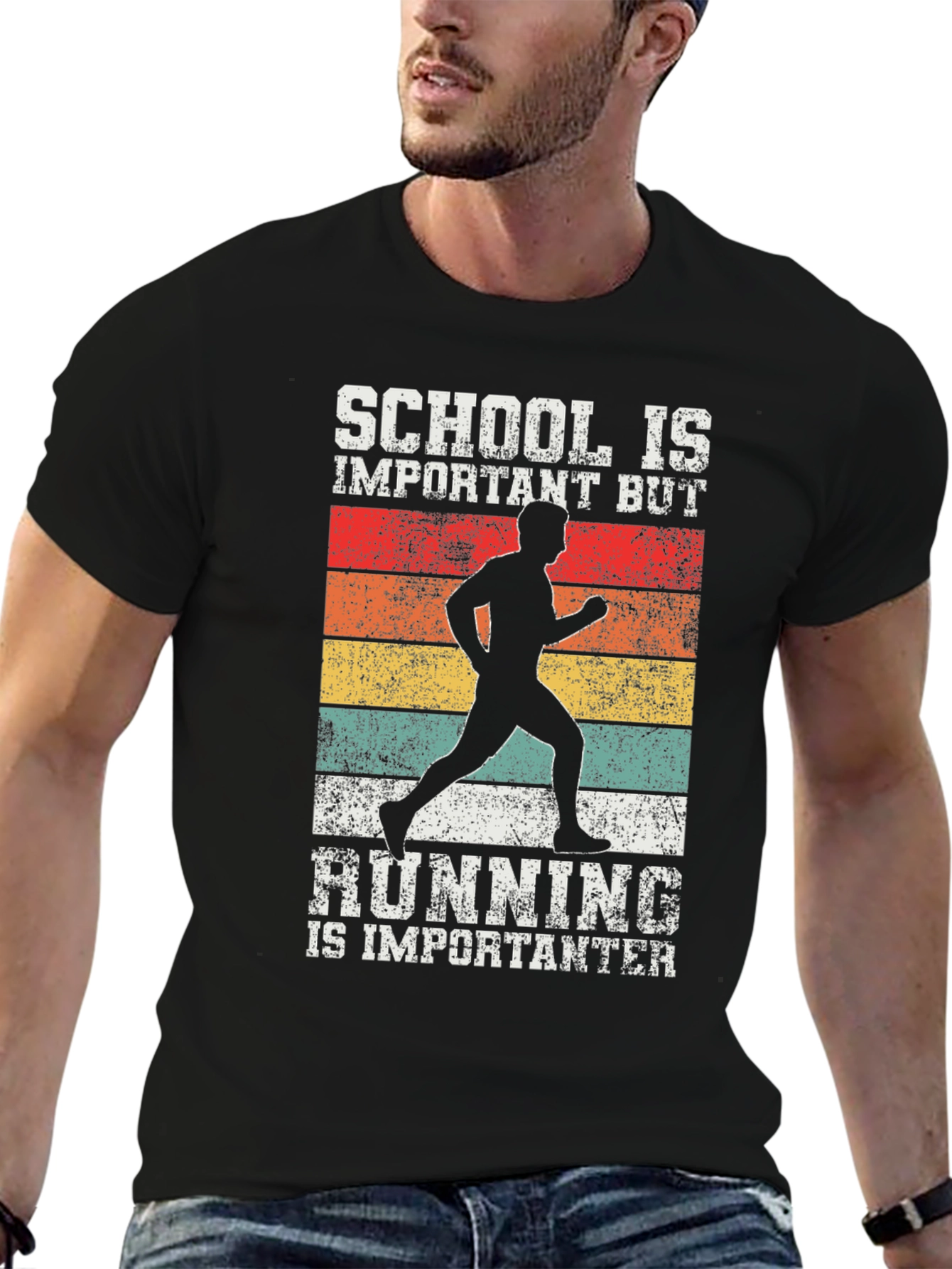 Funny Runner T-Shirt - School vs Running