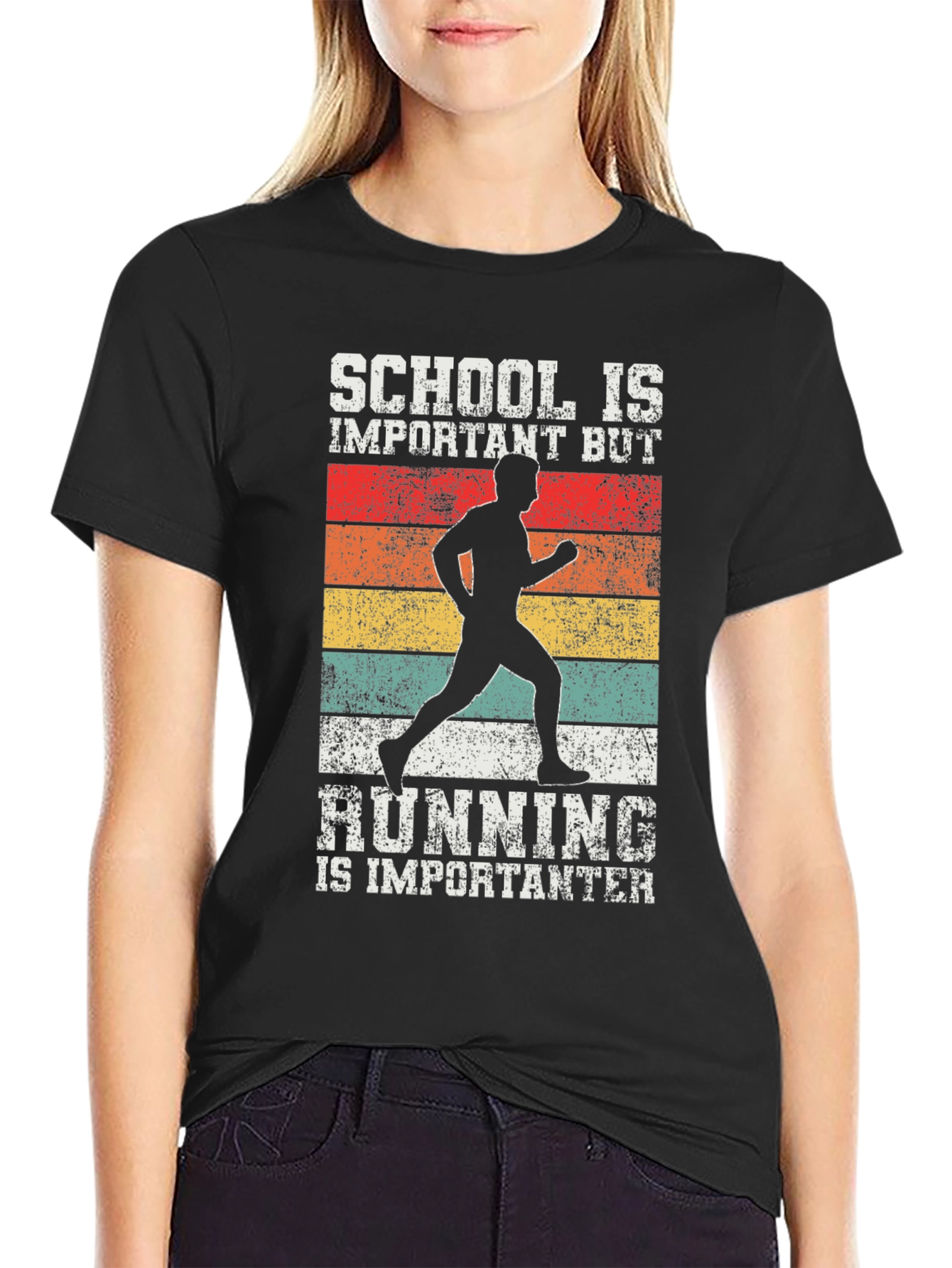 Funny Runner T-Shirt - School vs Running