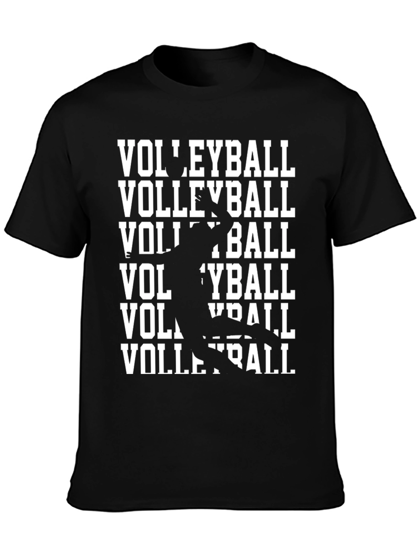Volleyball Graphic T-Shirt - Sporty Black Tee