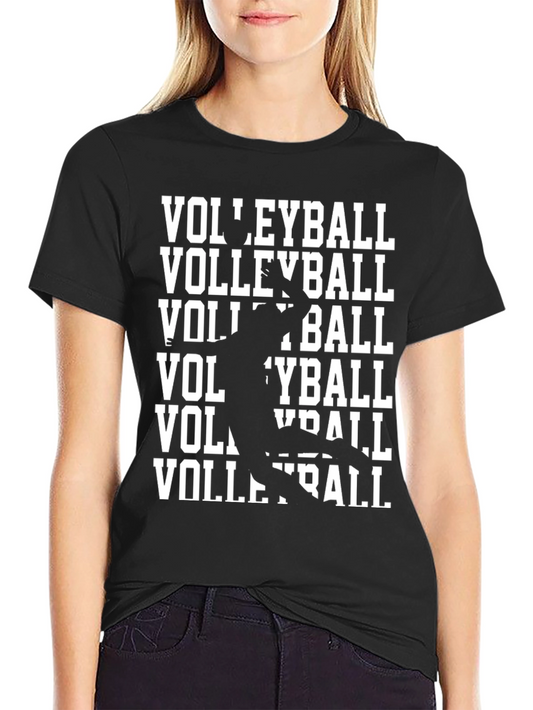 Volleyball Graphic T-Shirt - Sporty Black Tee