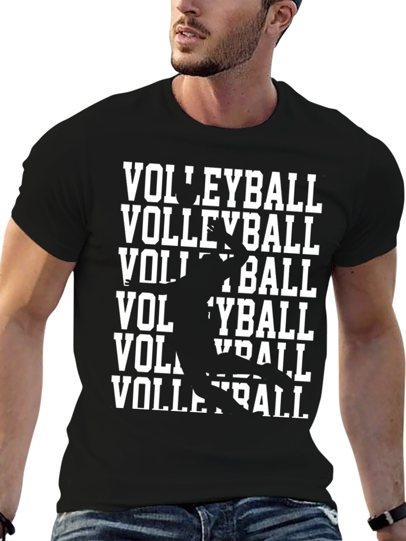 Volleyball Graphic T-Shirt - Sporty Black Tee