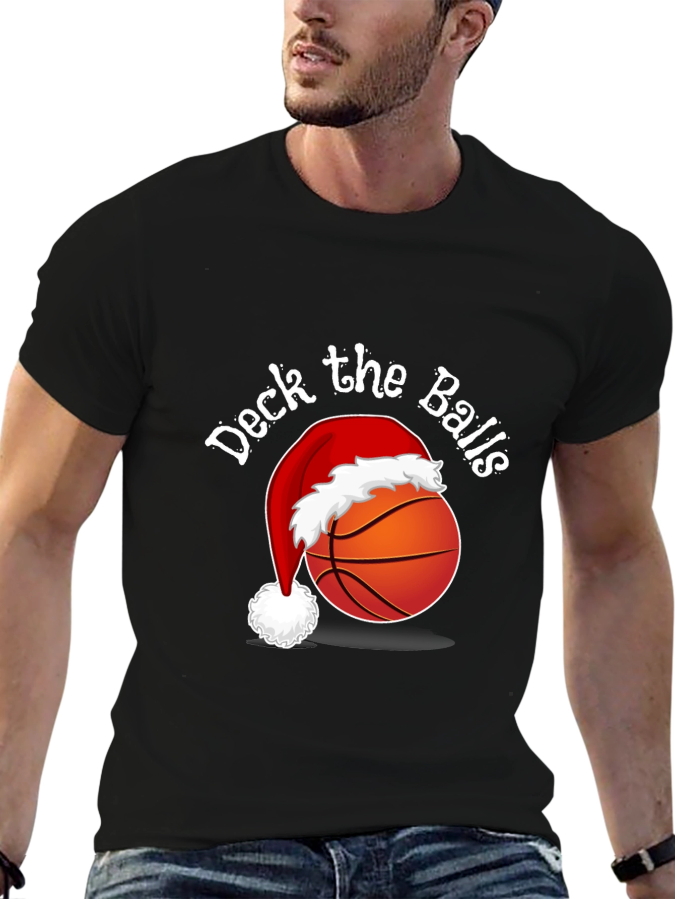 Deck the Balls T-Shirt - Holiday Basketball Tee