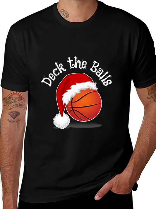 Deck the Balls T-Shirt - Holiday Basketball Tee
