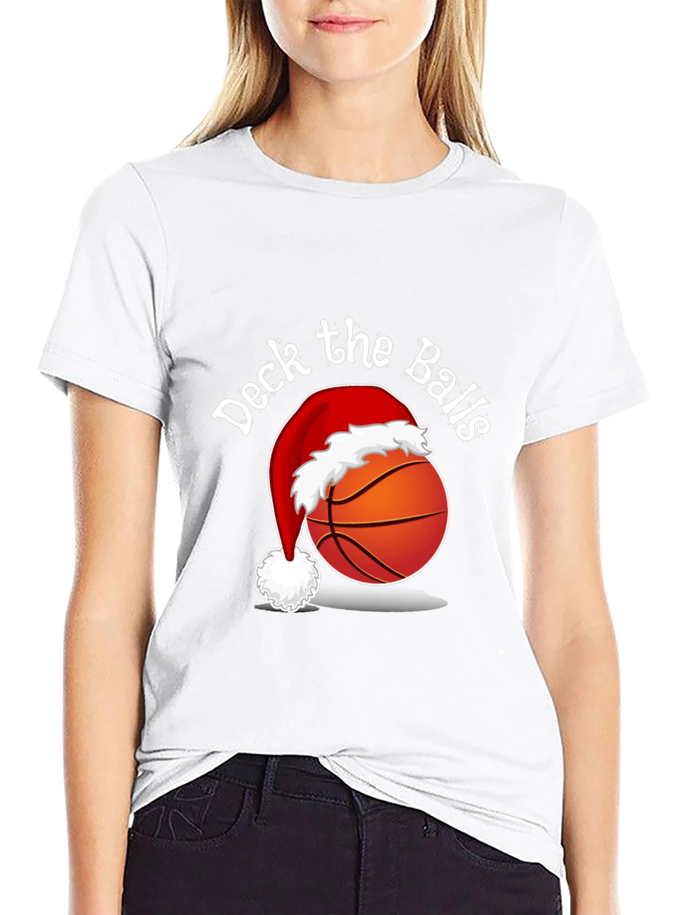 Deck the Balls T-Shirt - Holiday Basketball Tee