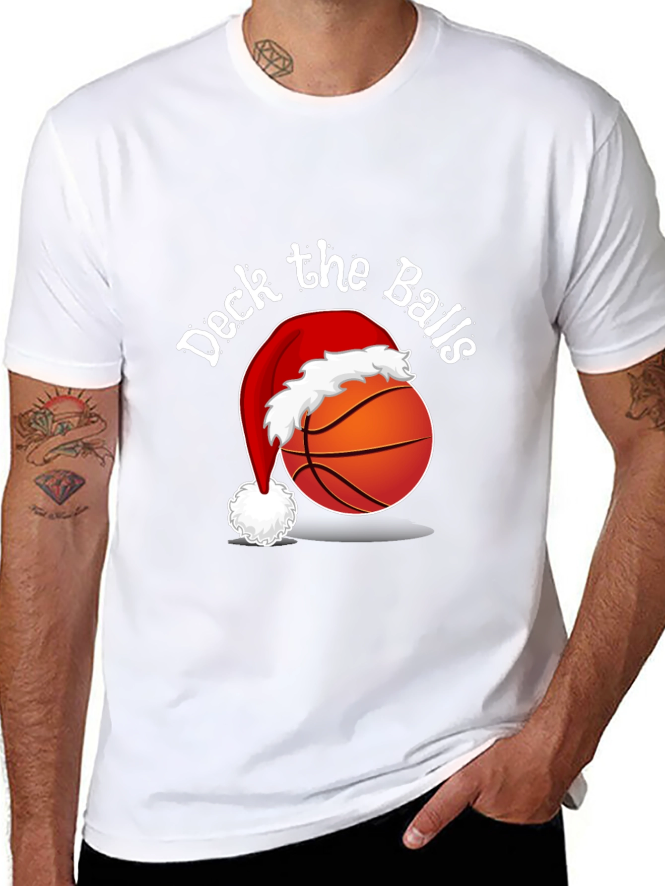 Deck the Balls T-Shirt - Holiday Basketball Tee