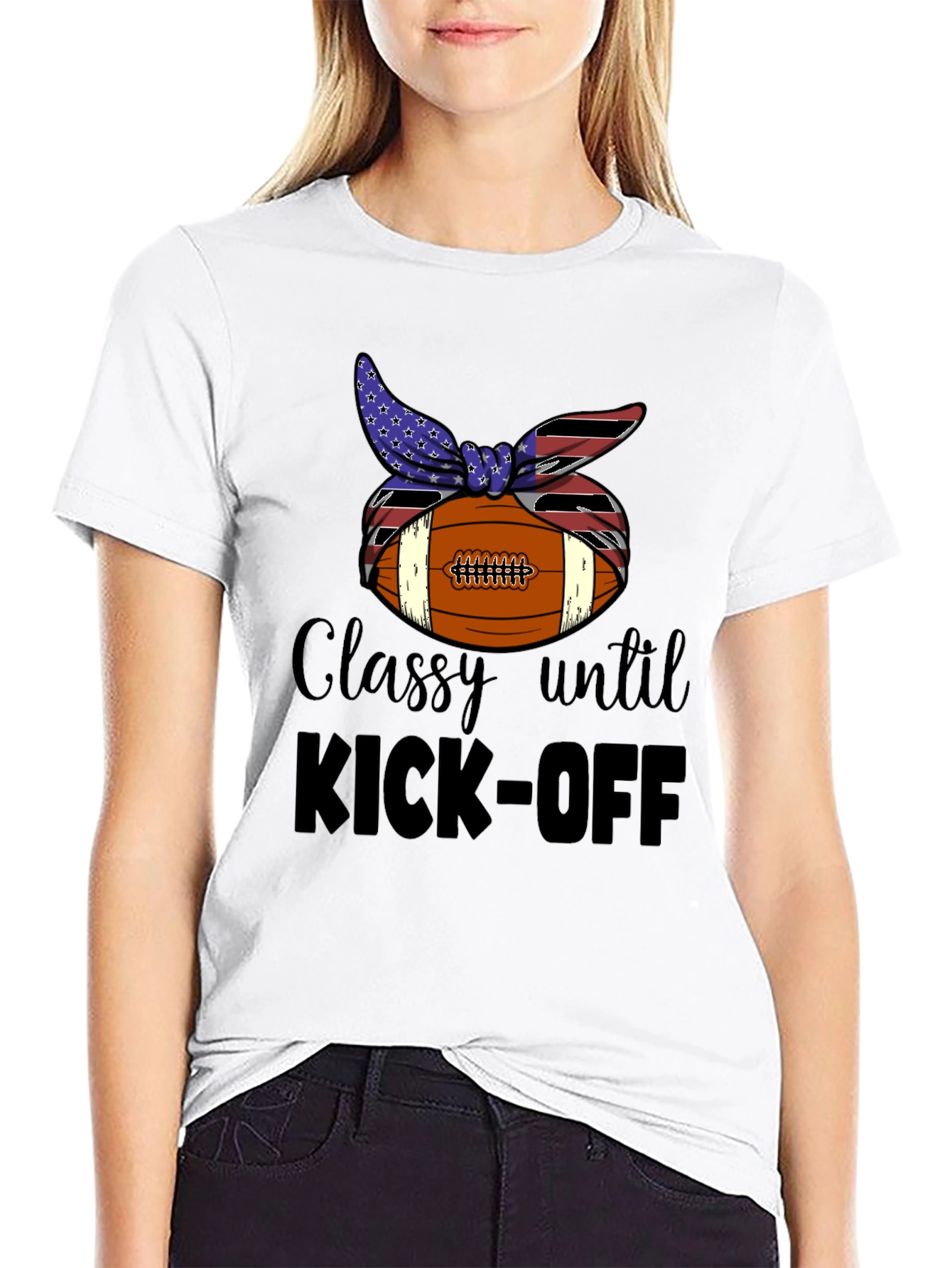 Classy Until Kick-Off Football T-Shirt