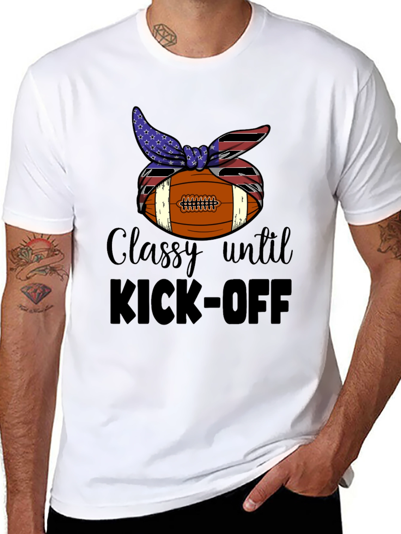 Classy Until Kick-Off Football T-Shirt