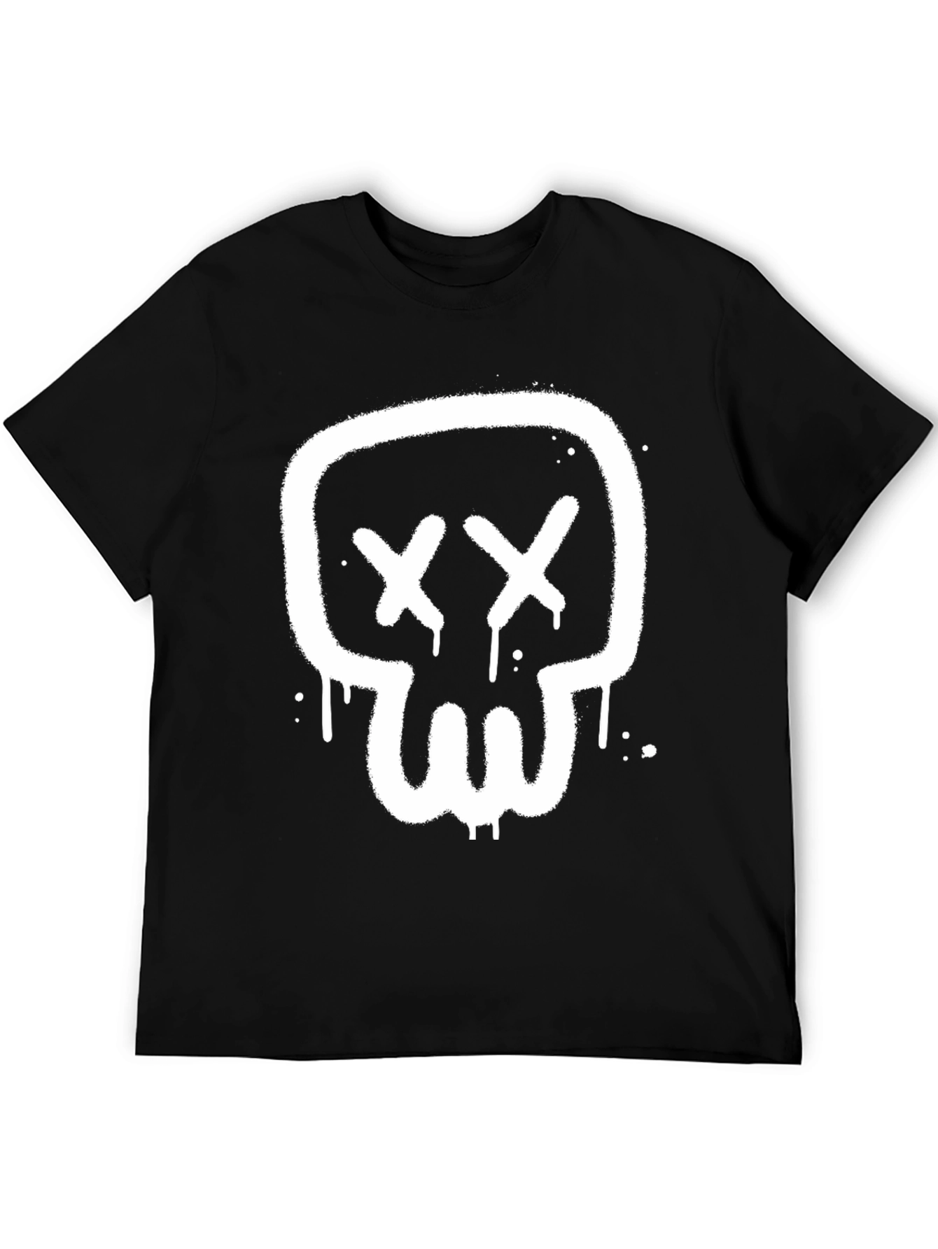 Skull Graphic Tee - Modern Spray Paint Design