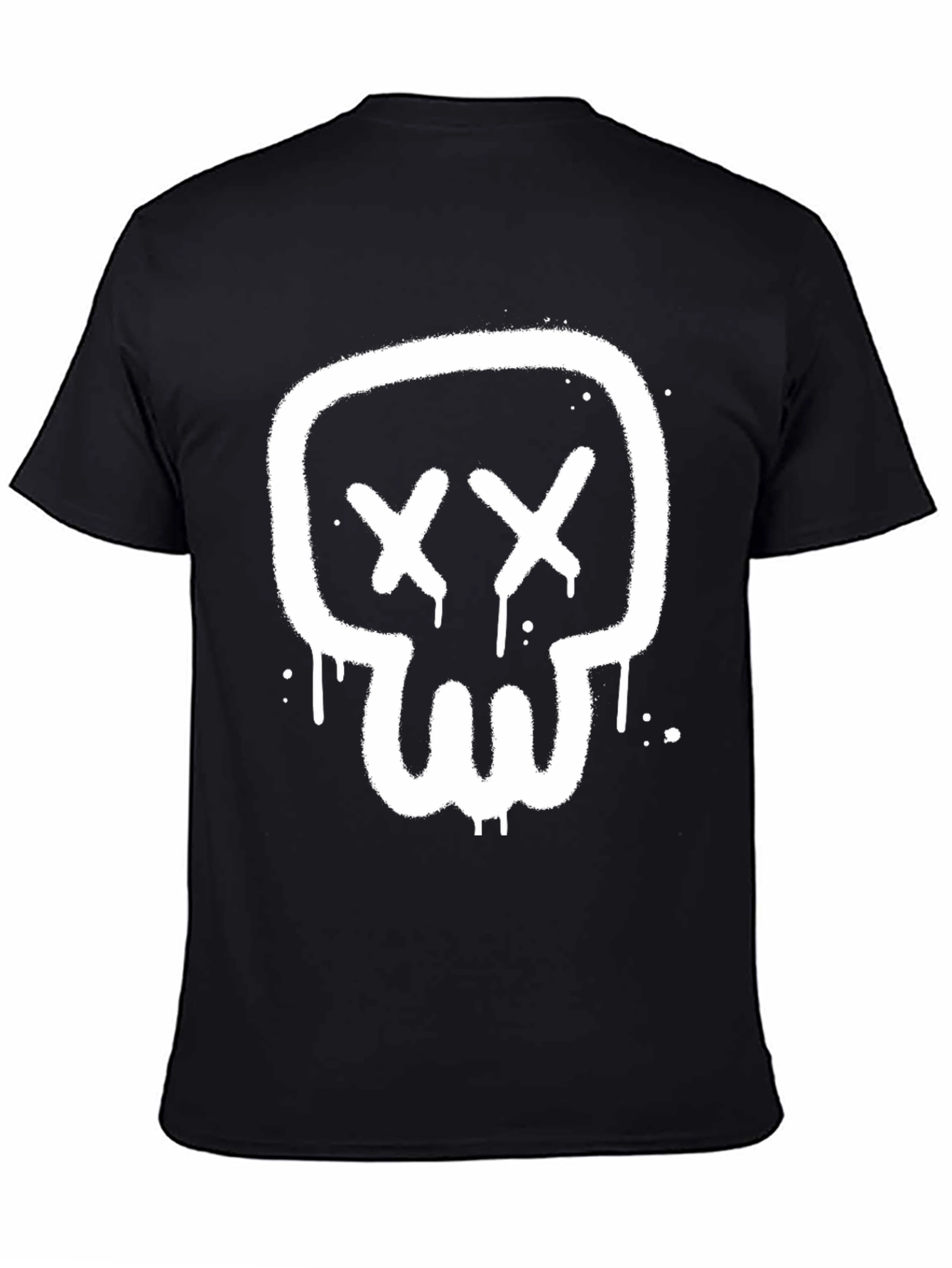 Skull Graphic Tee - Modern Spray Paint Design