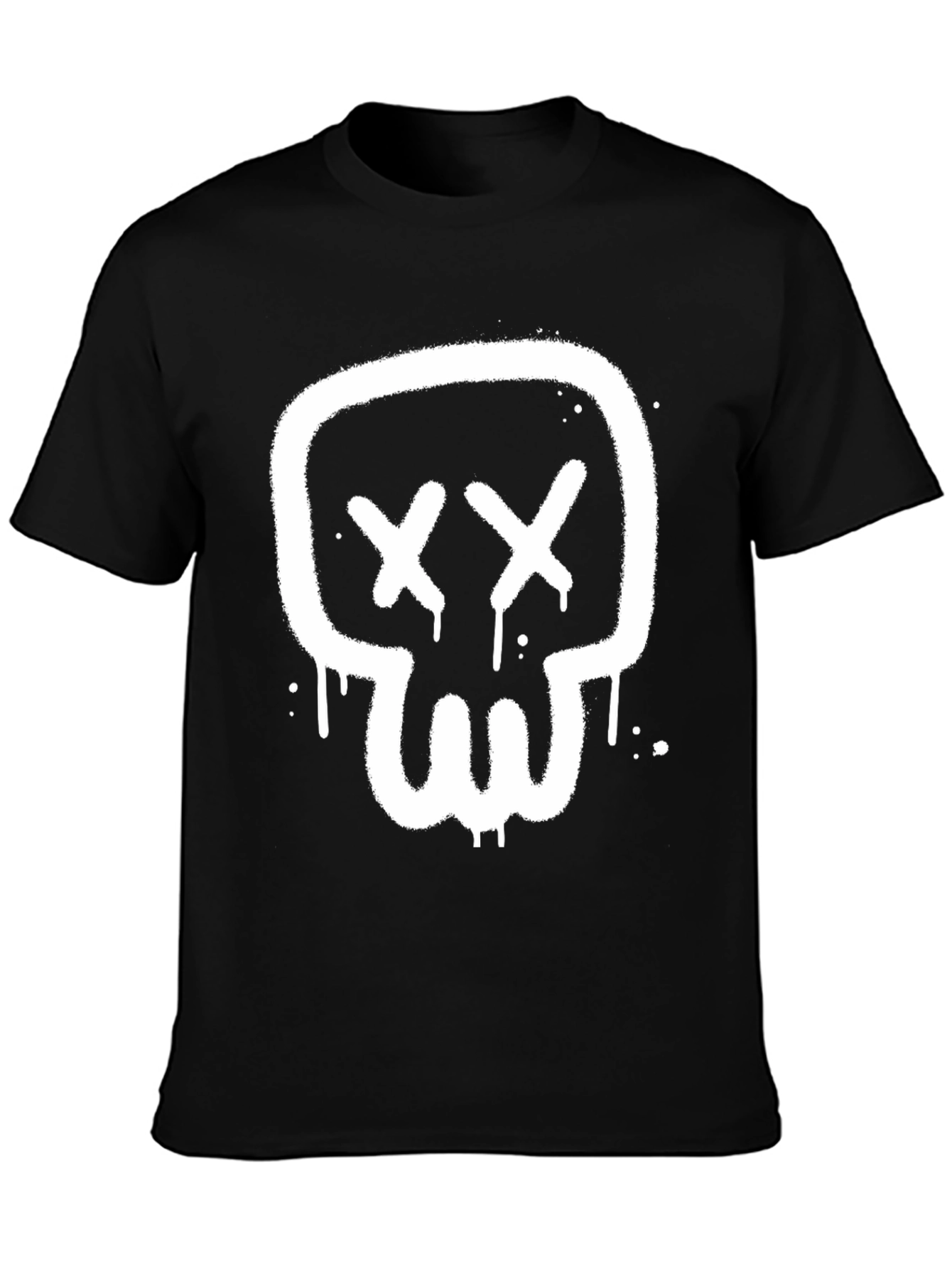 Skull Graphic Tee - Modern Spray Paint Design