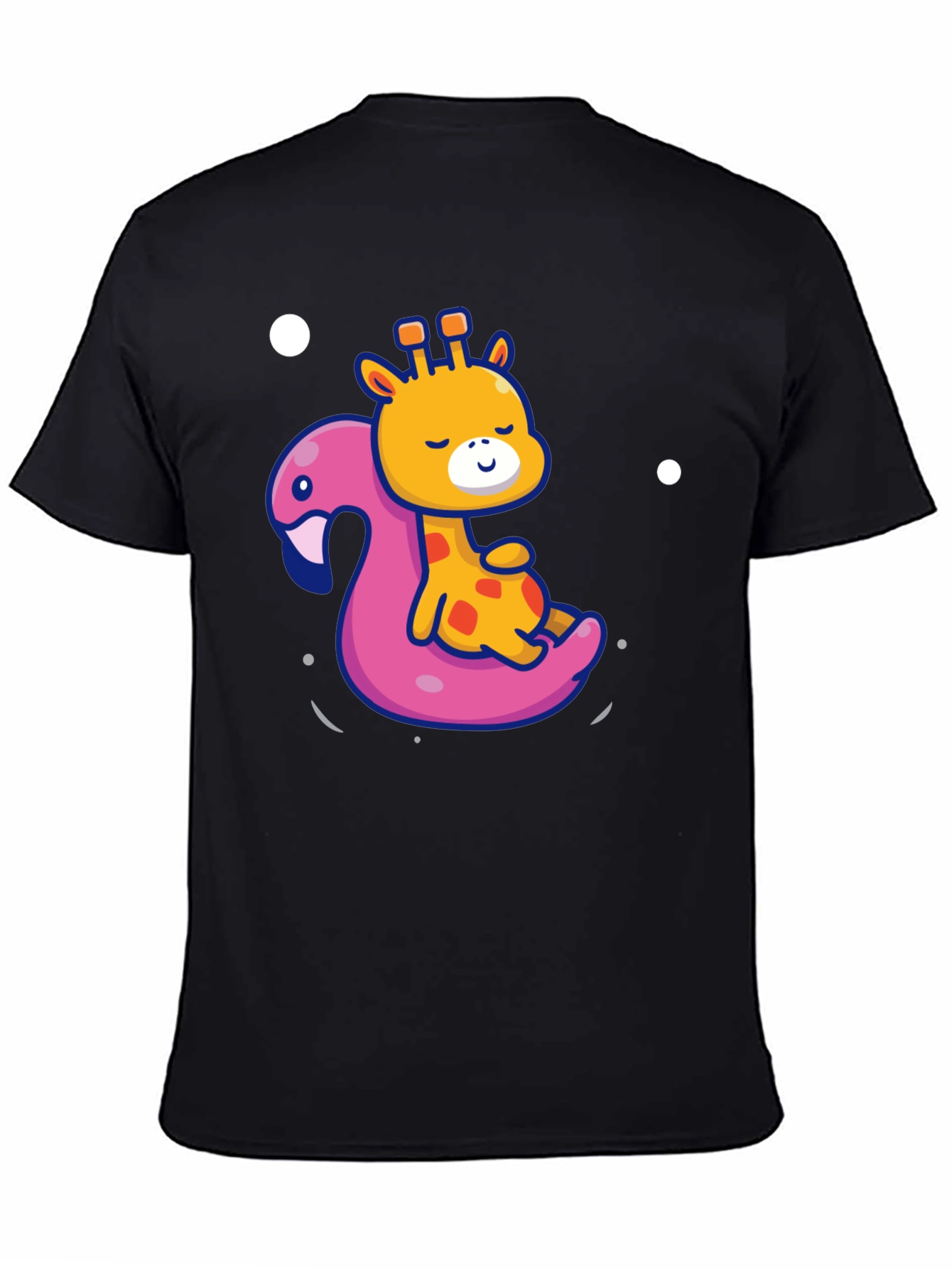 Giraffe on Flamingo Float T-Shirt