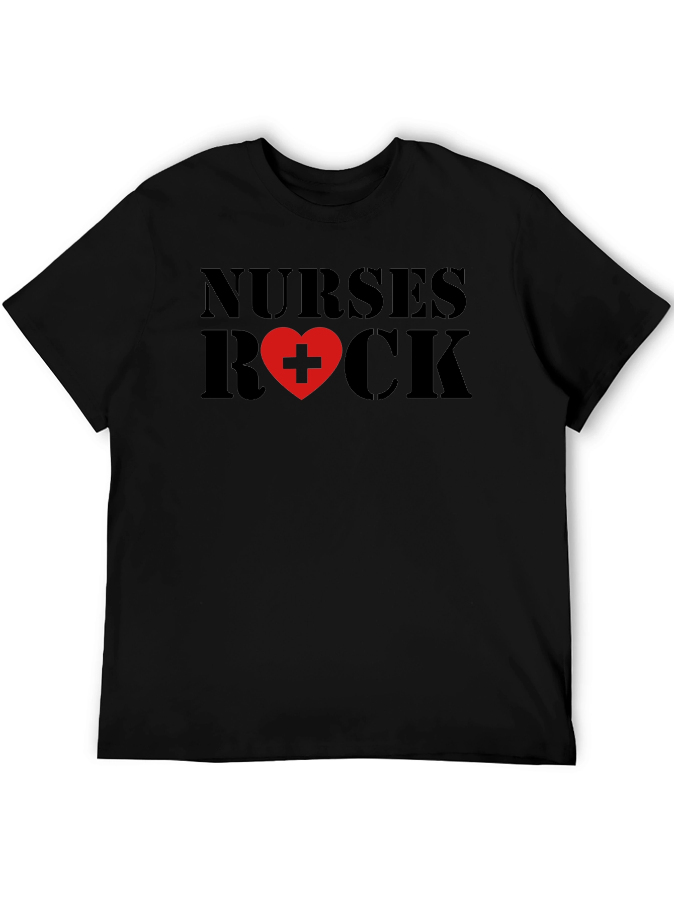 Nurses Rock Black Cotton T-Shirt