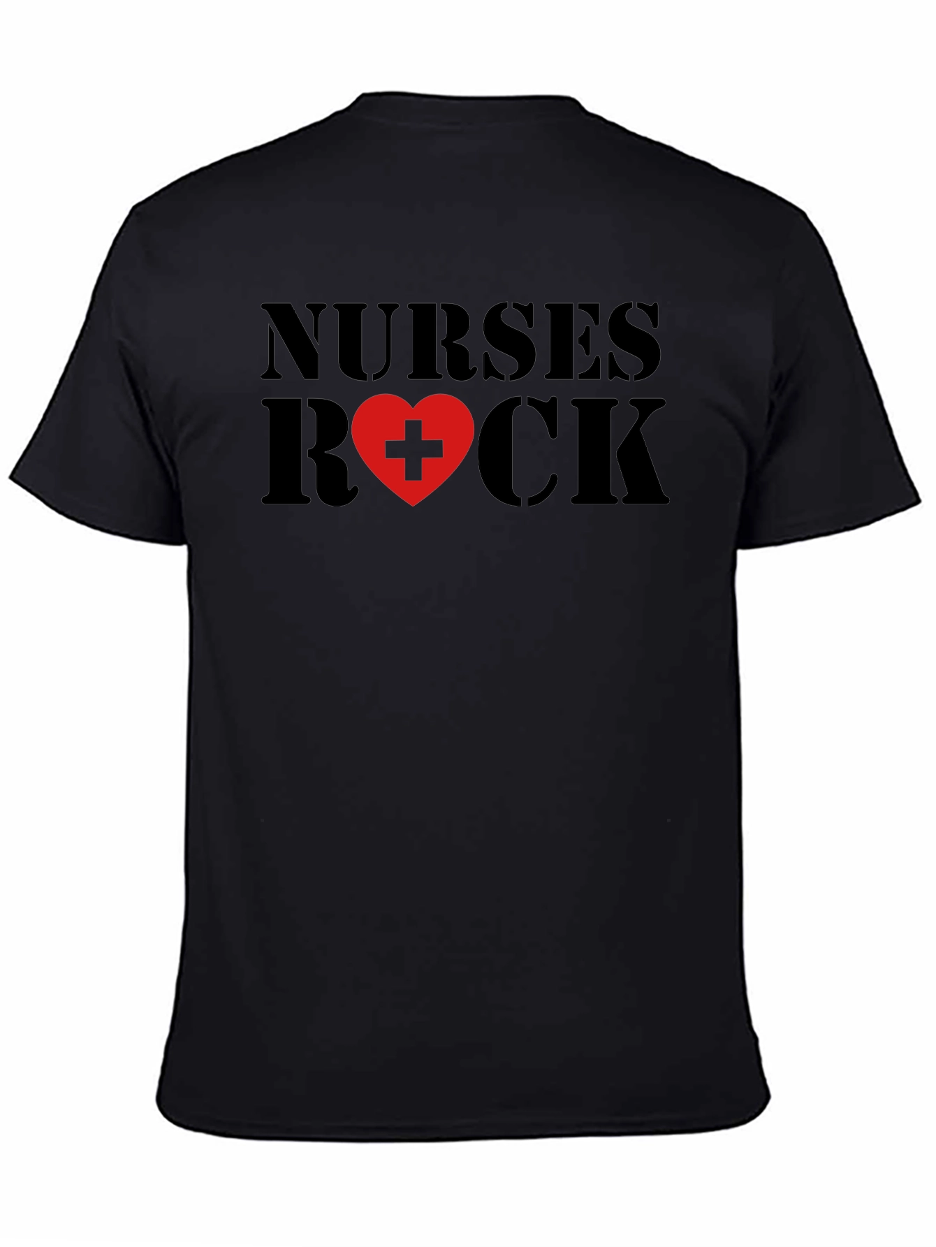 Nurses Rock Black Cotton T-Shirt