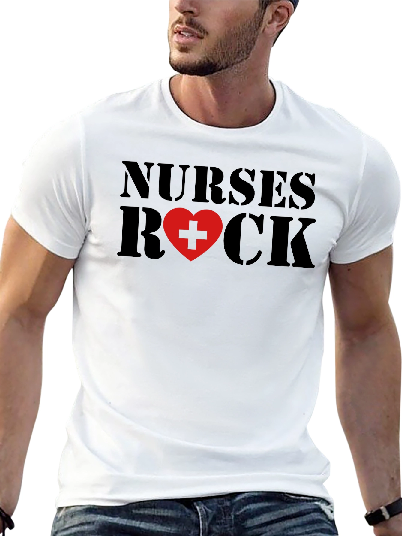 Nurses Rock Black Cotton T-Shirt