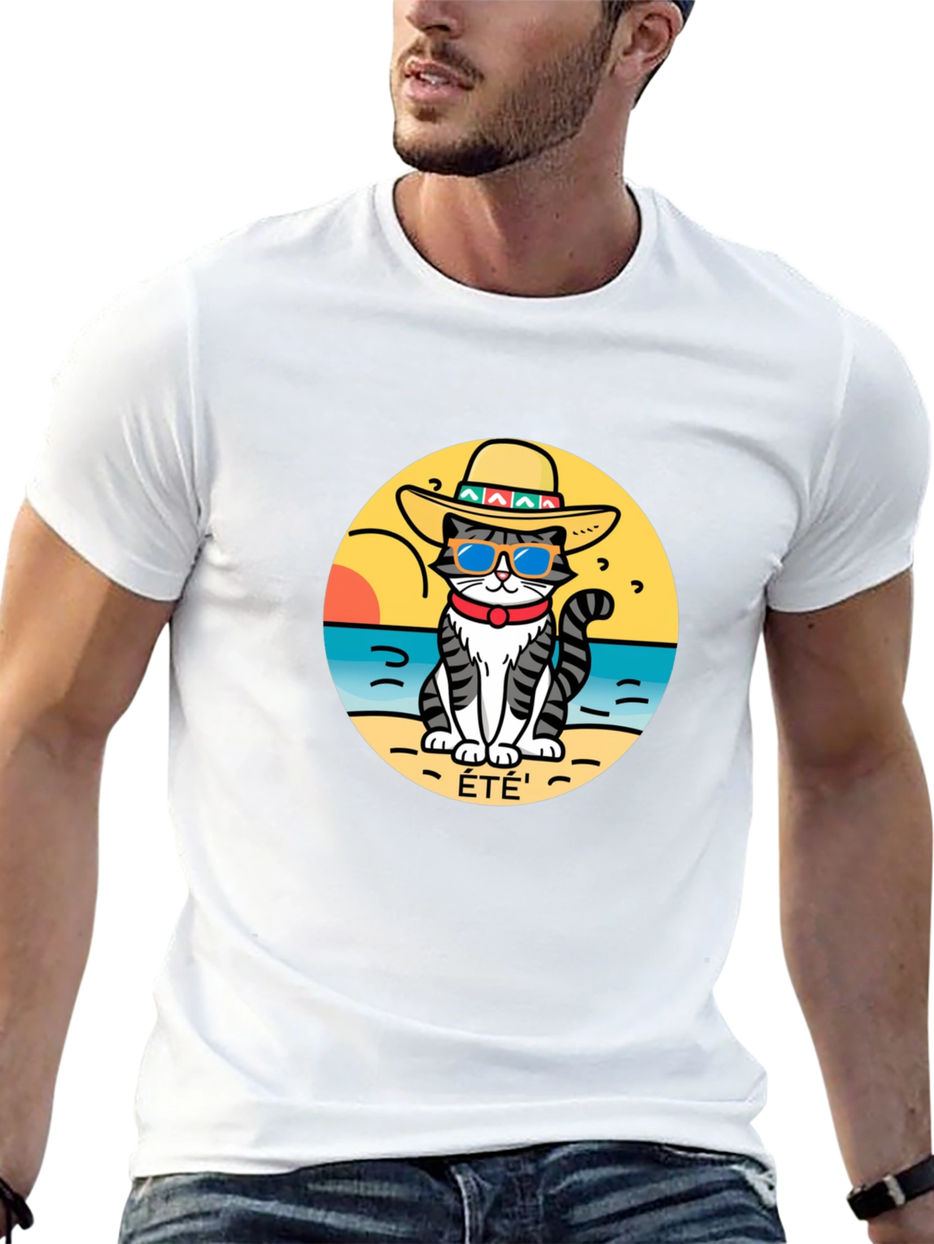 Summer Cat T-Shirt - Beach Vibes