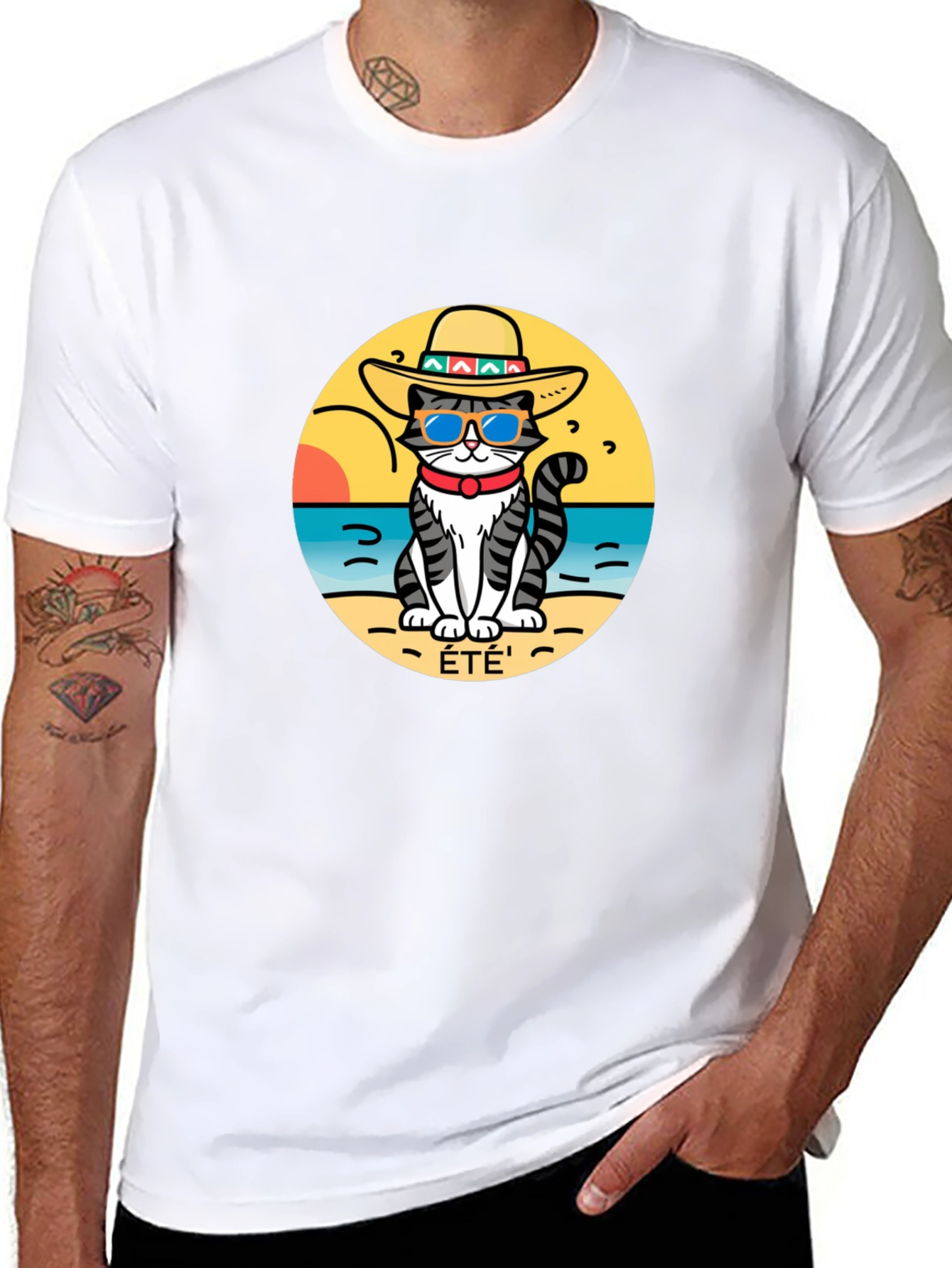 Summer Cat T-Shirt - Beach Vibes