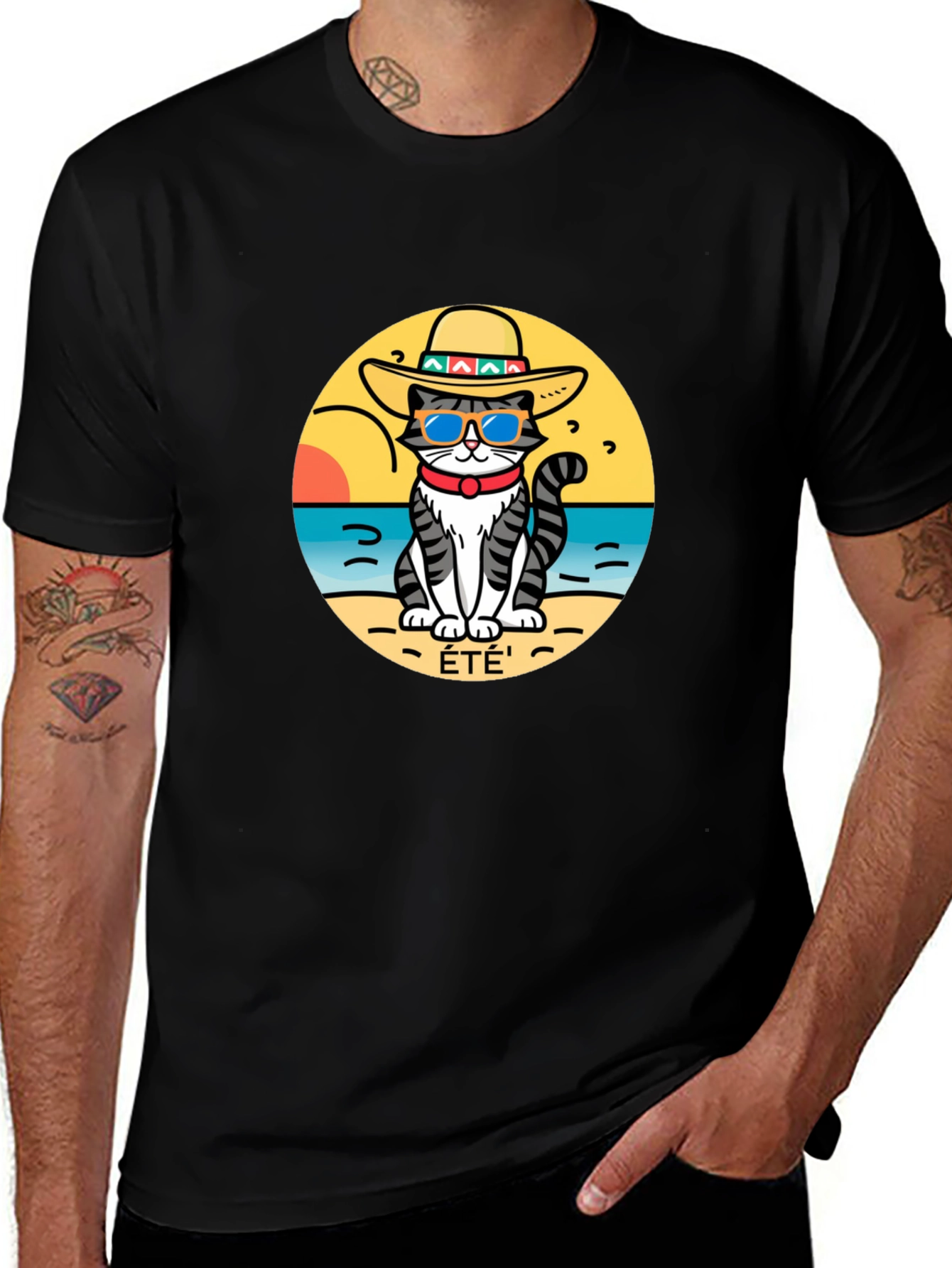 Summer Cat T-Shirt - Beach Vibes