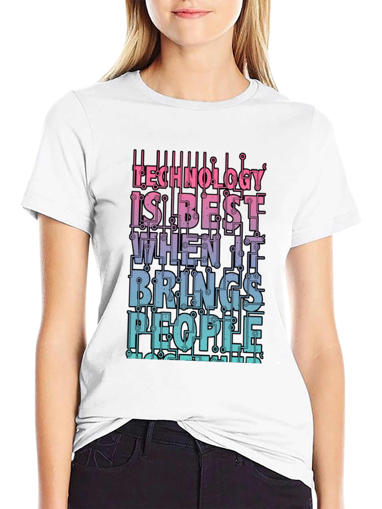 Technology Brings People Together Graphic T-Shirt