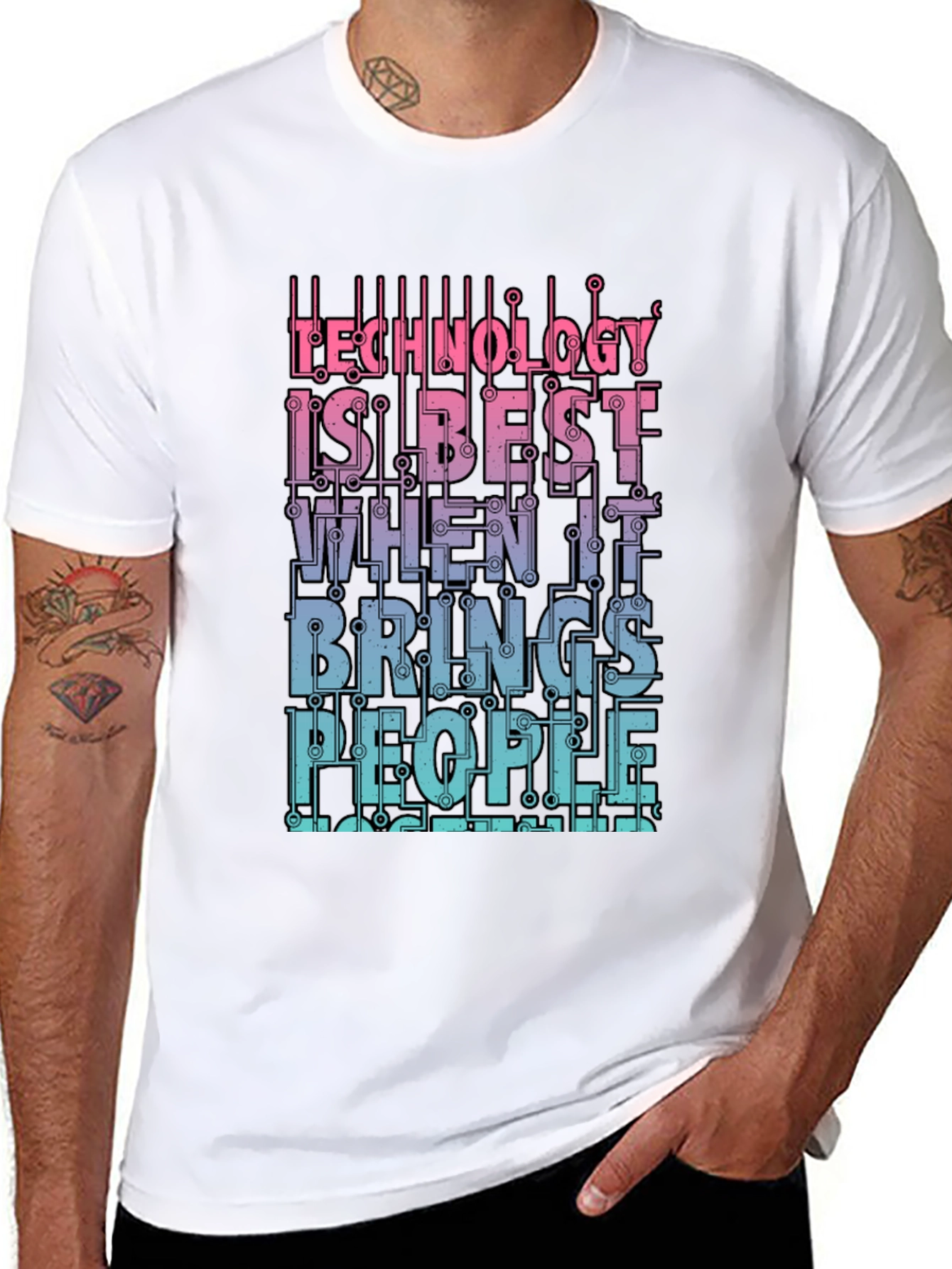 Technology Brings People Together Graphic T-Shirt