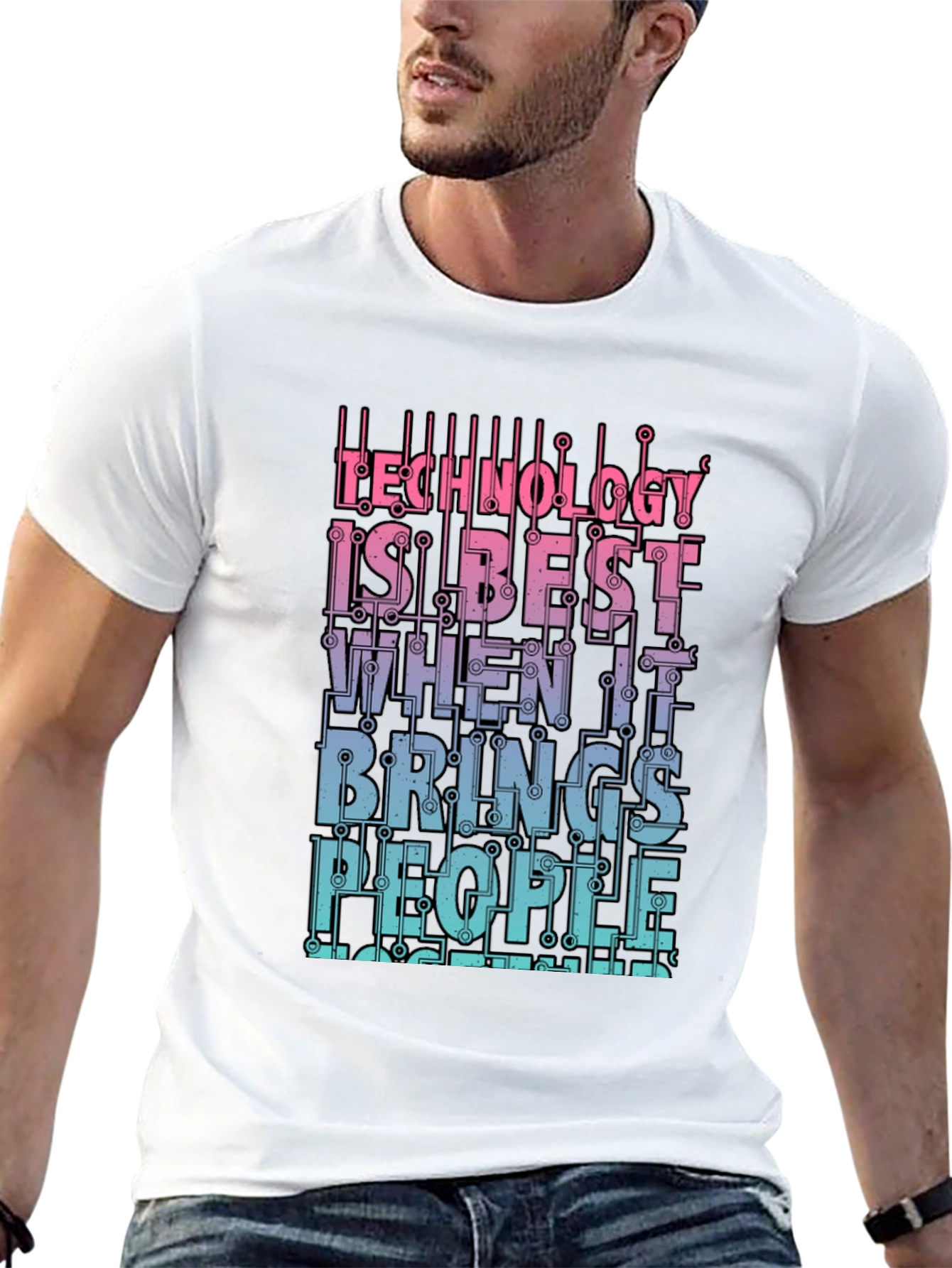 Technology Brings People Together Graphic T-Shirt