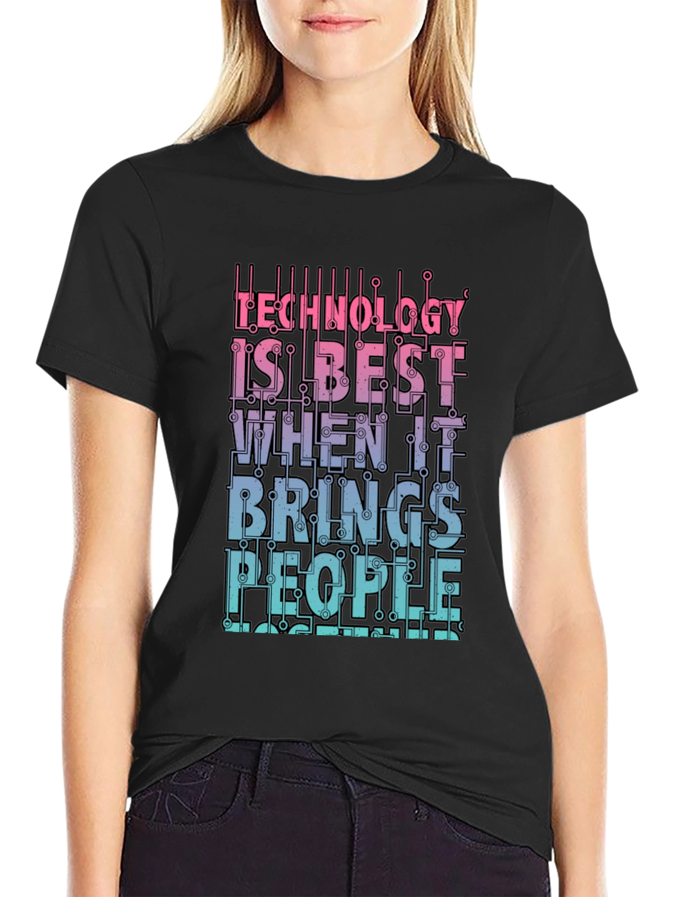 Technology Brings People Together Graphic T-Shirt