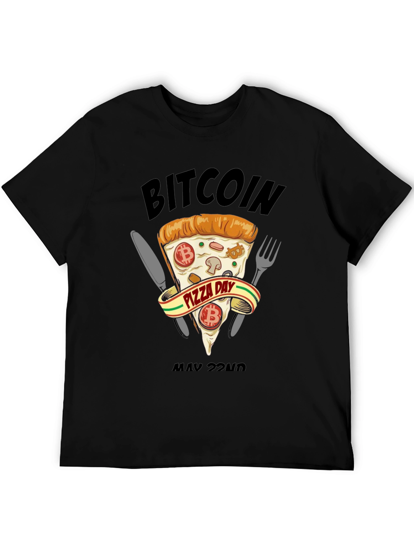 Bitcoin Pizza Day Black T-Shirt