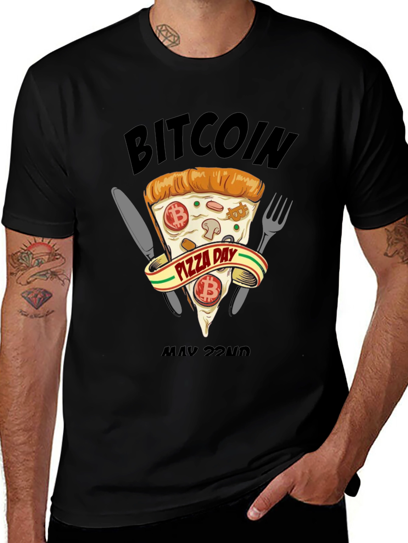Bitcoin Pizza Day Black T-Shirt