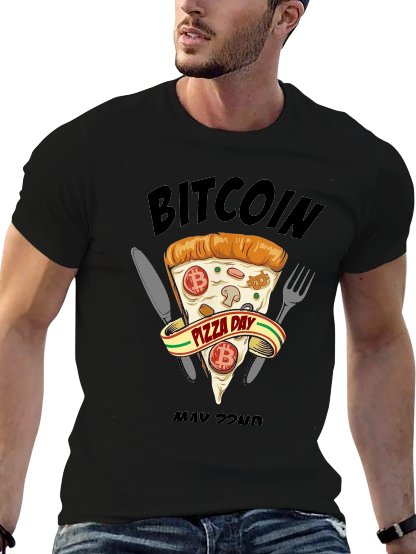 Bitcoin Pizza Day Black T-Shirt