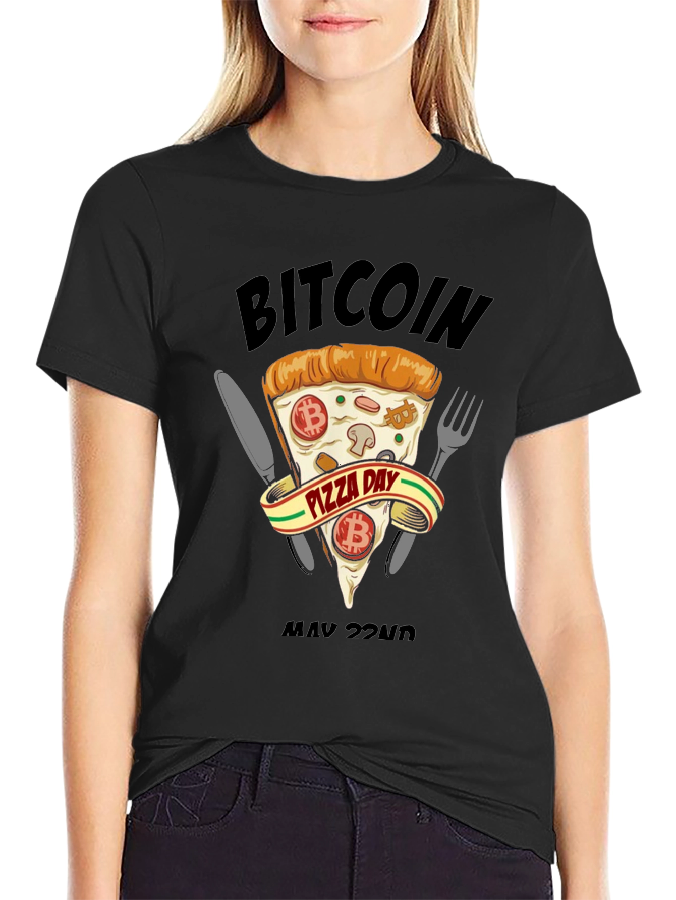 Bitcoin Pizza Day Black T-Shirt