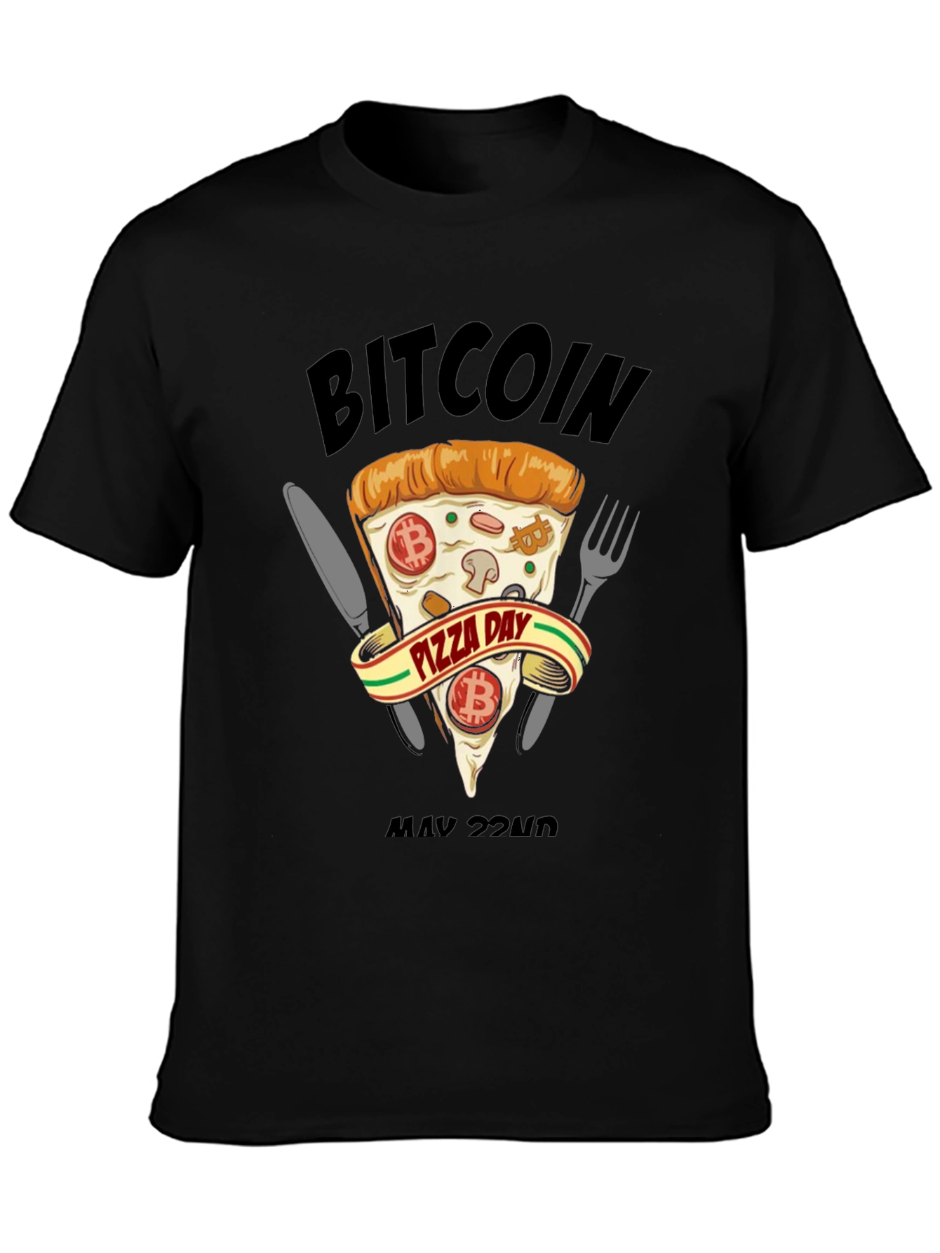 Bitcoin Pizza Day Black T-Shirt