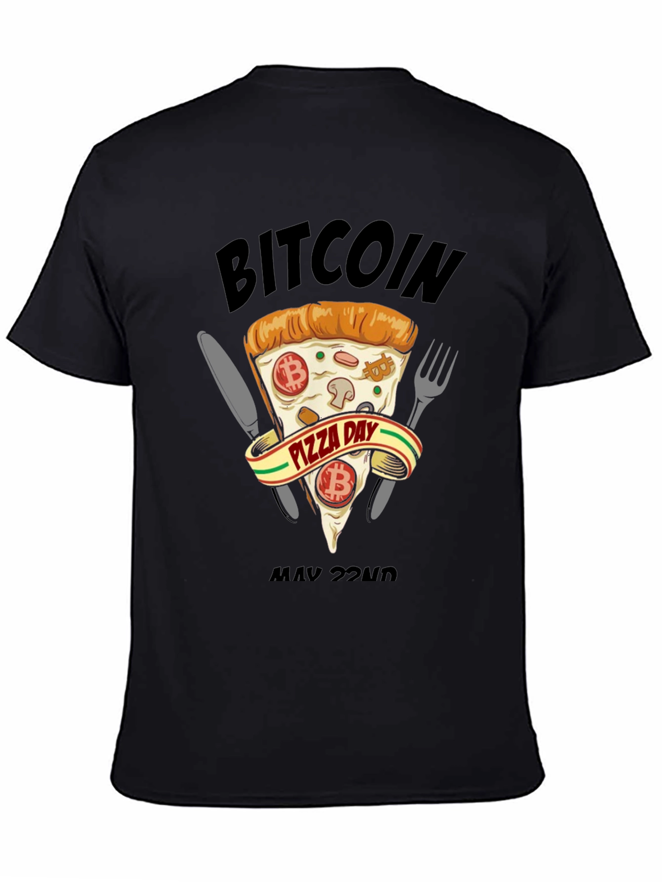 Bitcoin Pizza Day Black T-Shirt