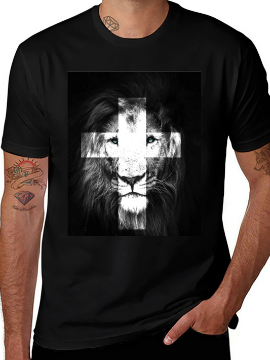 Lion Swiss Flag T-Shirt - Black