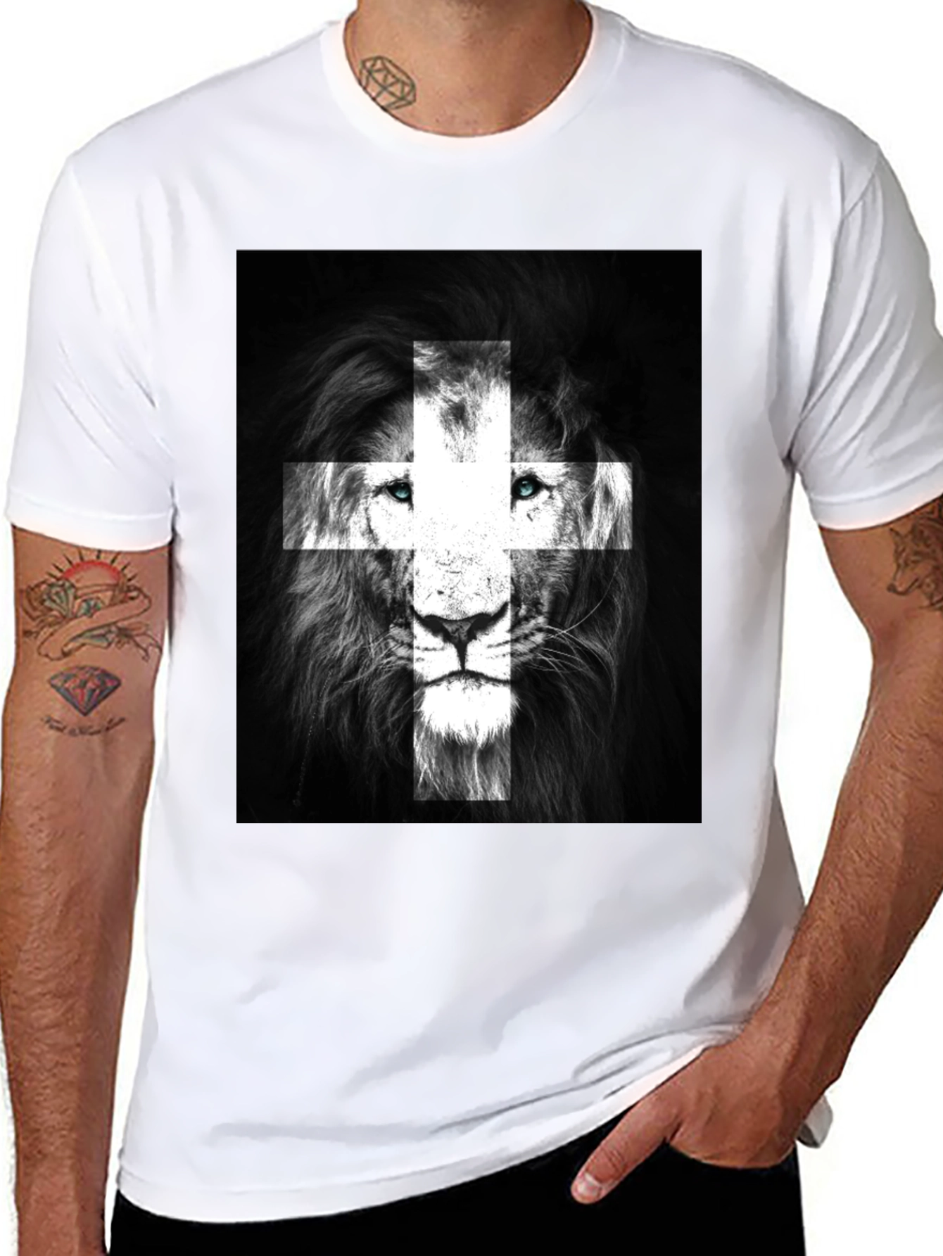 Lion Swiss Flag T-Shirt - Black
