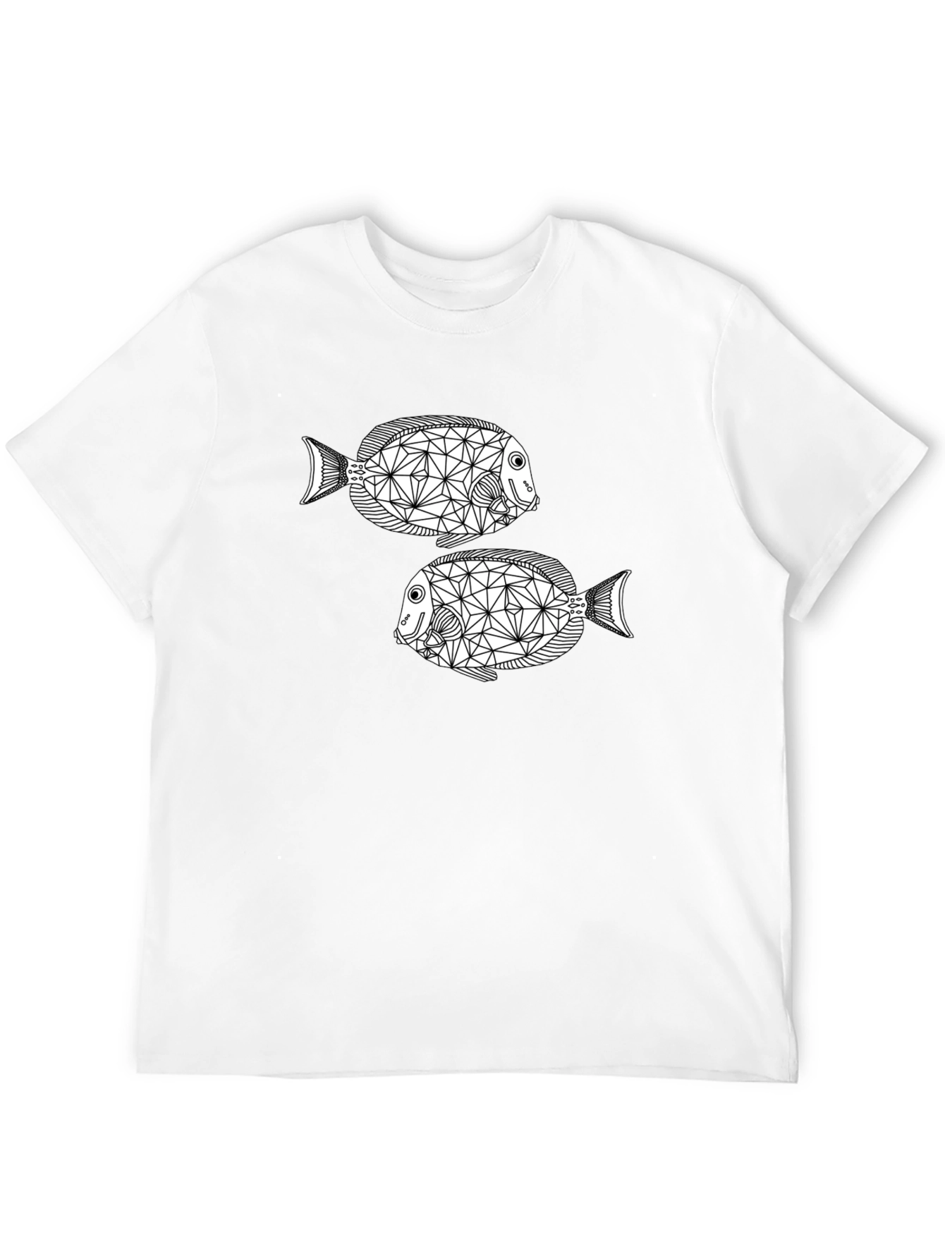 Geometric Fish Black T-Shirt