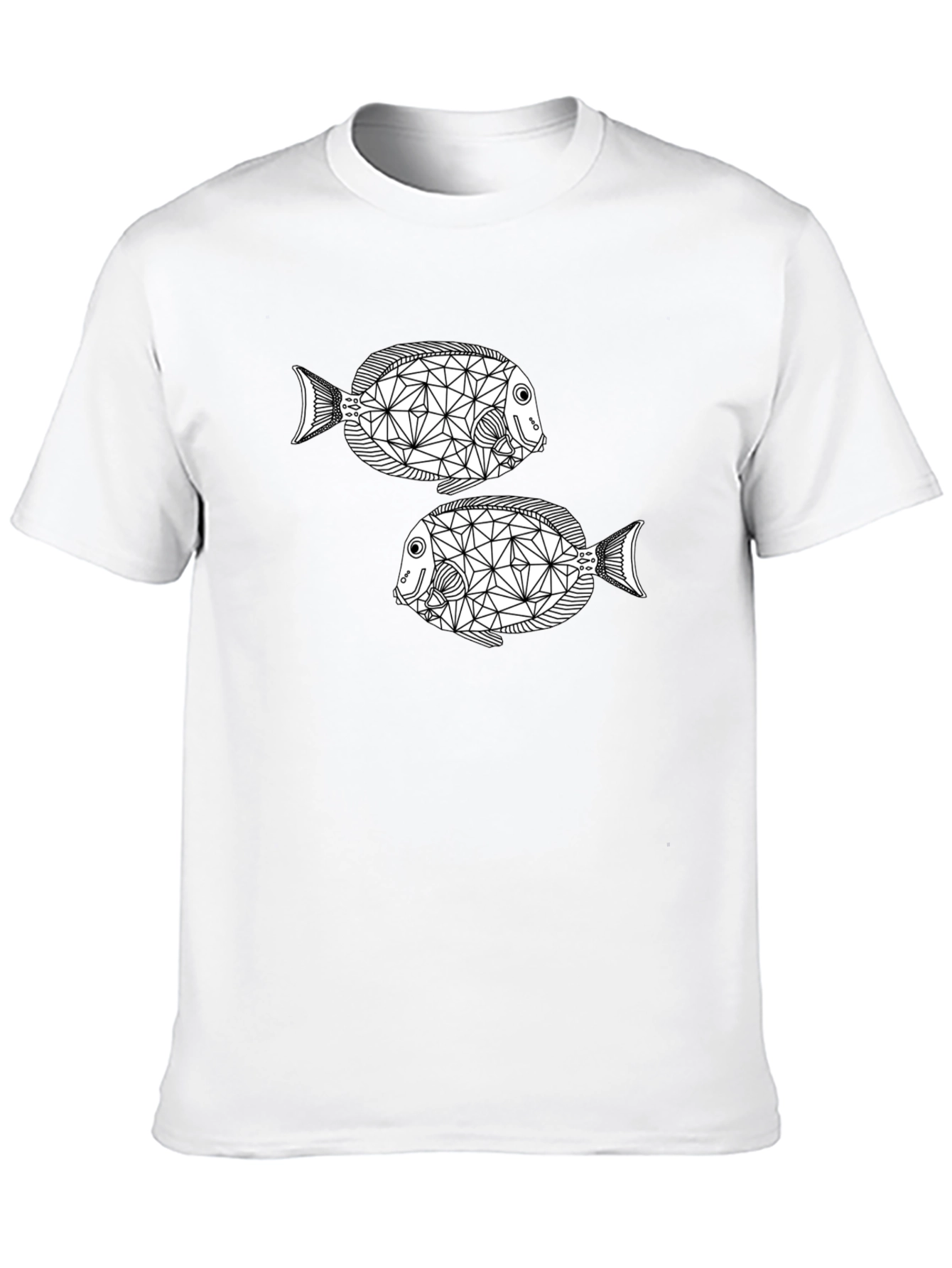 Geometric Fish Black T-Shirt