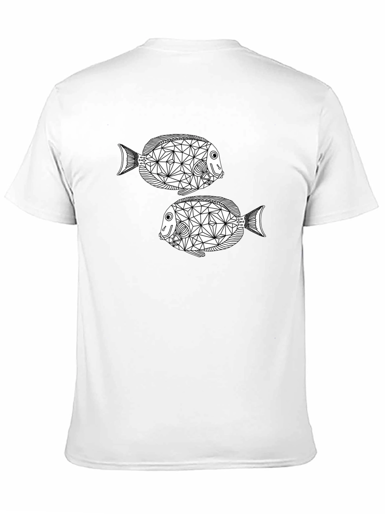 Geometric Fish Black T-Shirt