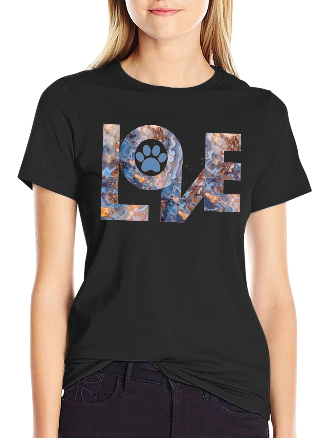 Love Paw Print Graphic Tee