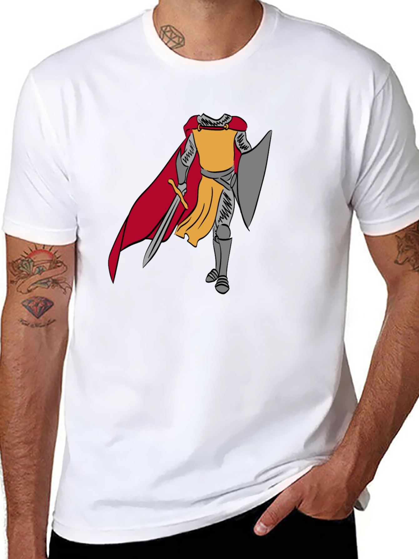 Knight Graphic Tee - Medieval Warrior Design