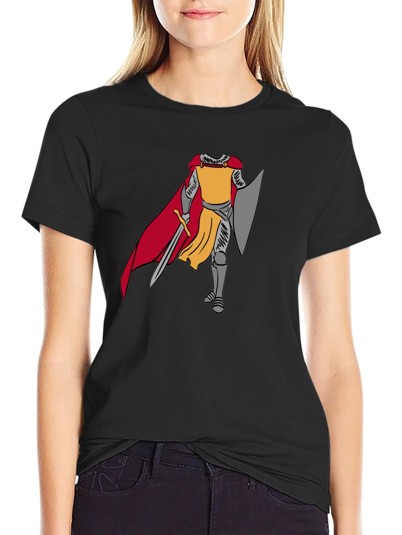 Knight Graphic Tee - Medieval Warrior Design