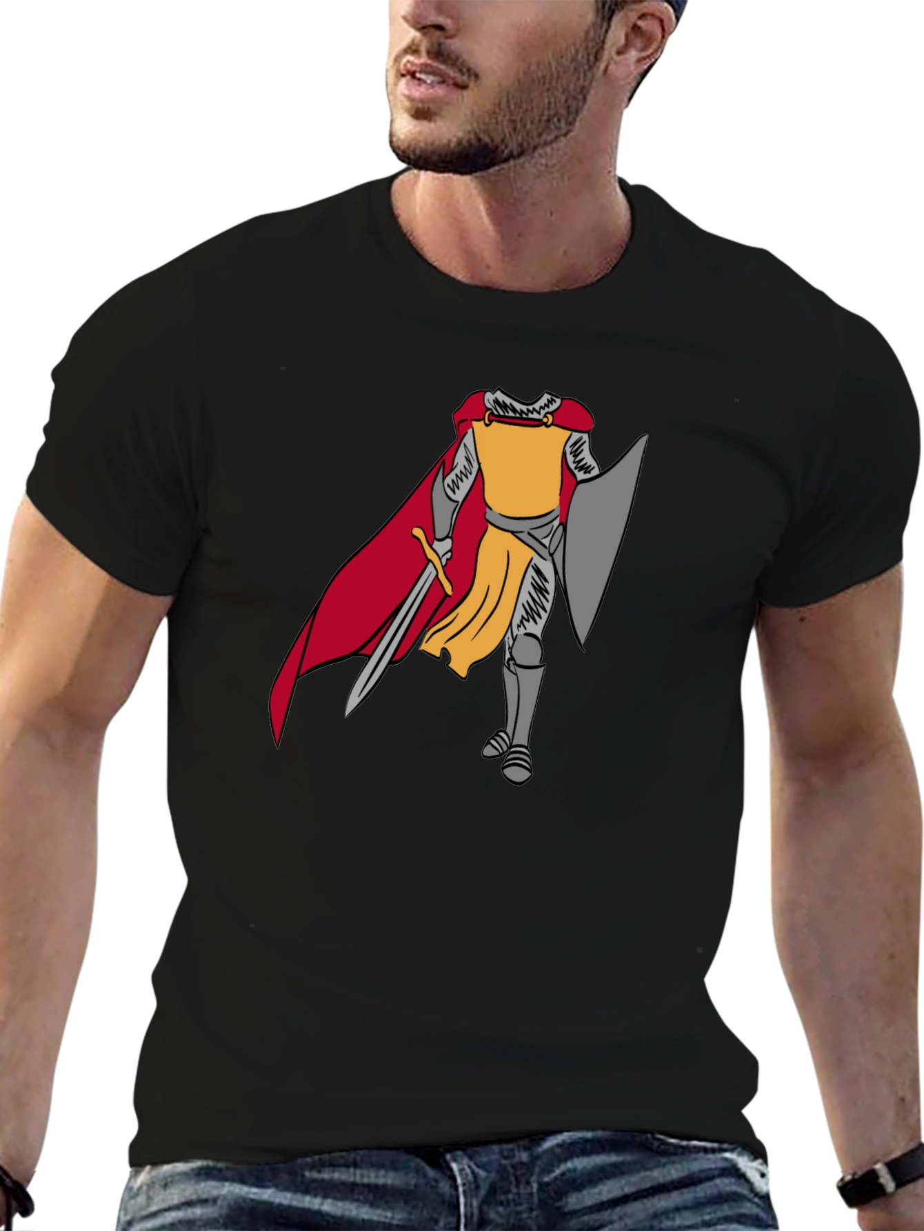 Knight Graphic Tee - Medieval Warrior Design